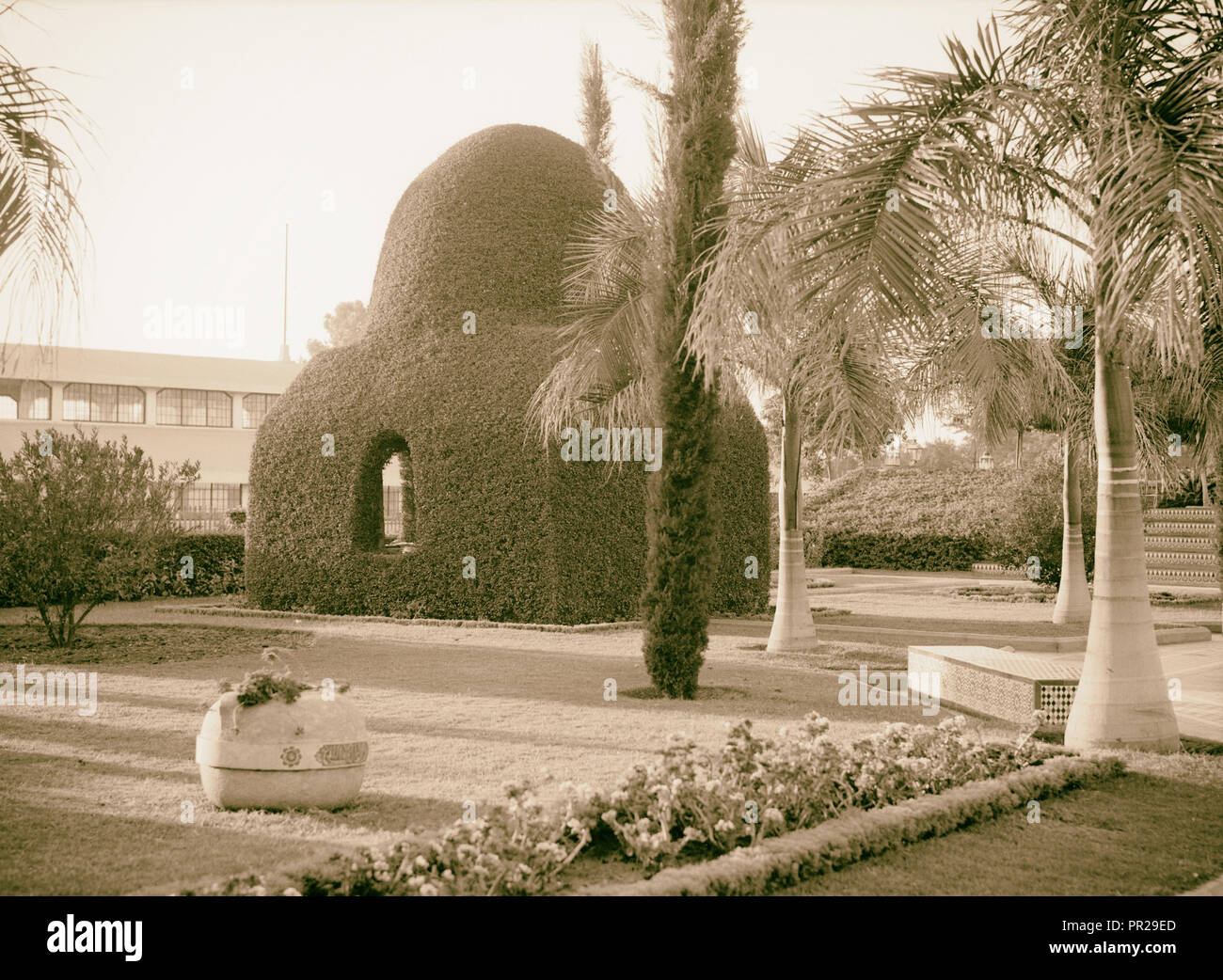 L'Egitto. L'Egitto. Il Cairo. Bower infestata da erbacce nel giardino (in forma di musulmani [cioè, musulmana] santuario). 1934, l'Egitto, al Cairo Foto Stock