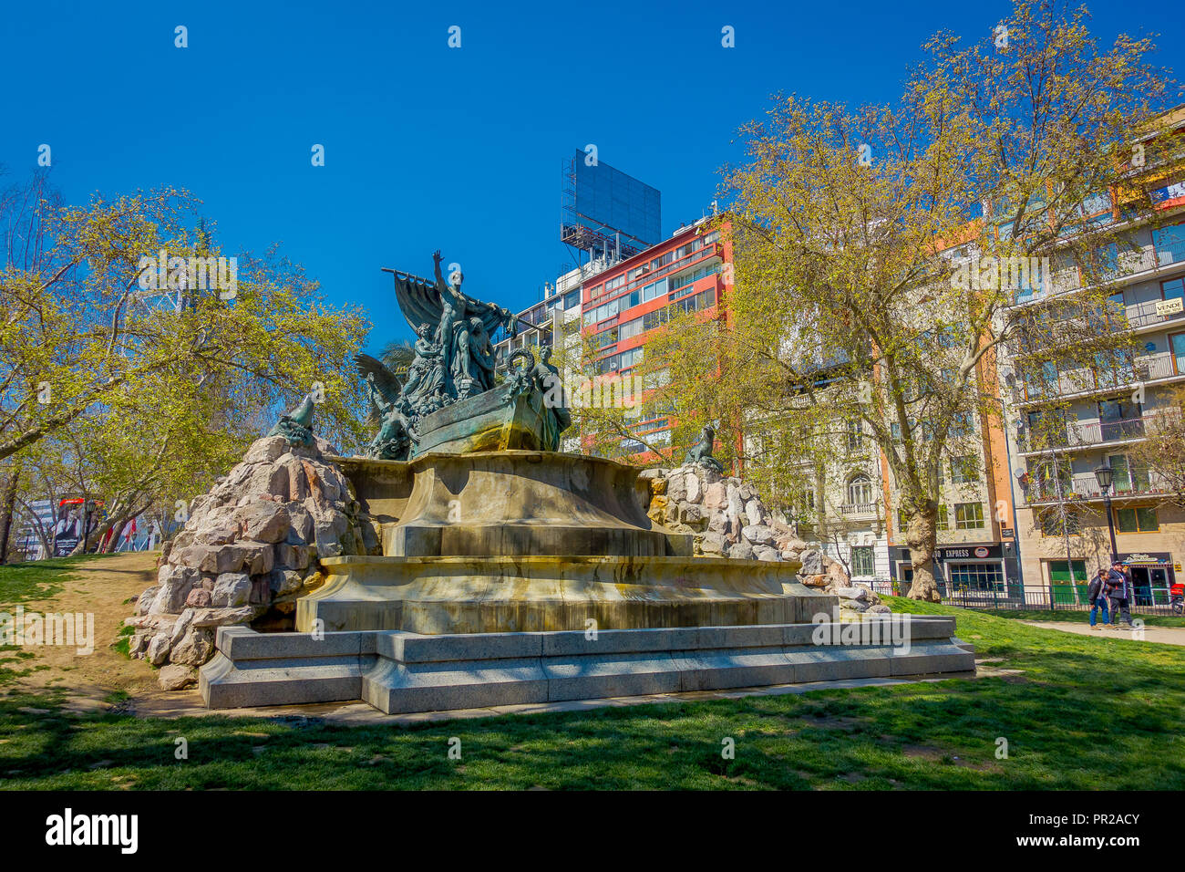 SANTIAGO, Cile - 17 settembre 2018: veduta esterna del tedesco Fontana costruita al 1912 al Parque Forestal, Santiago. Cile Foto Stock