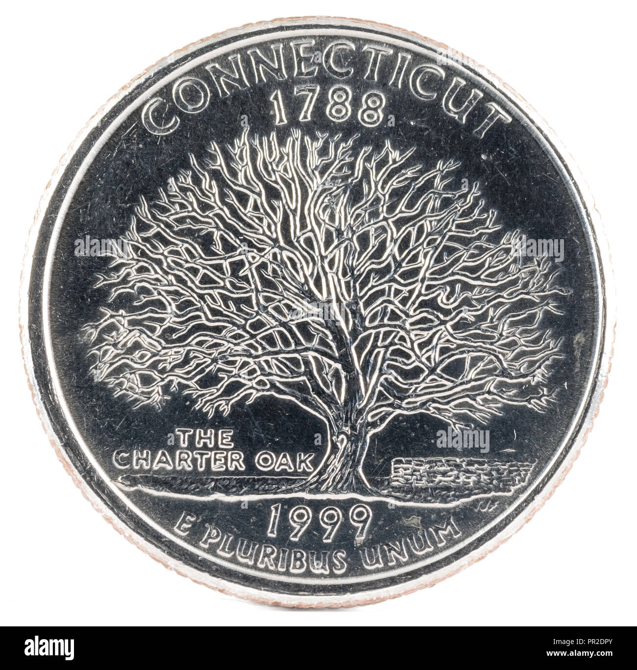 Moneta degli Stati Uniti. Quarto di Dollaro 1999 P. retromarcia. Foto Stock