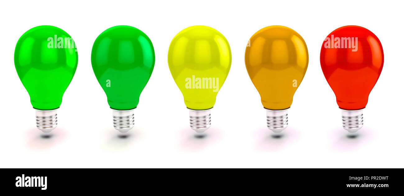 3d lampadina, efficienza energetica concept Foto Stock