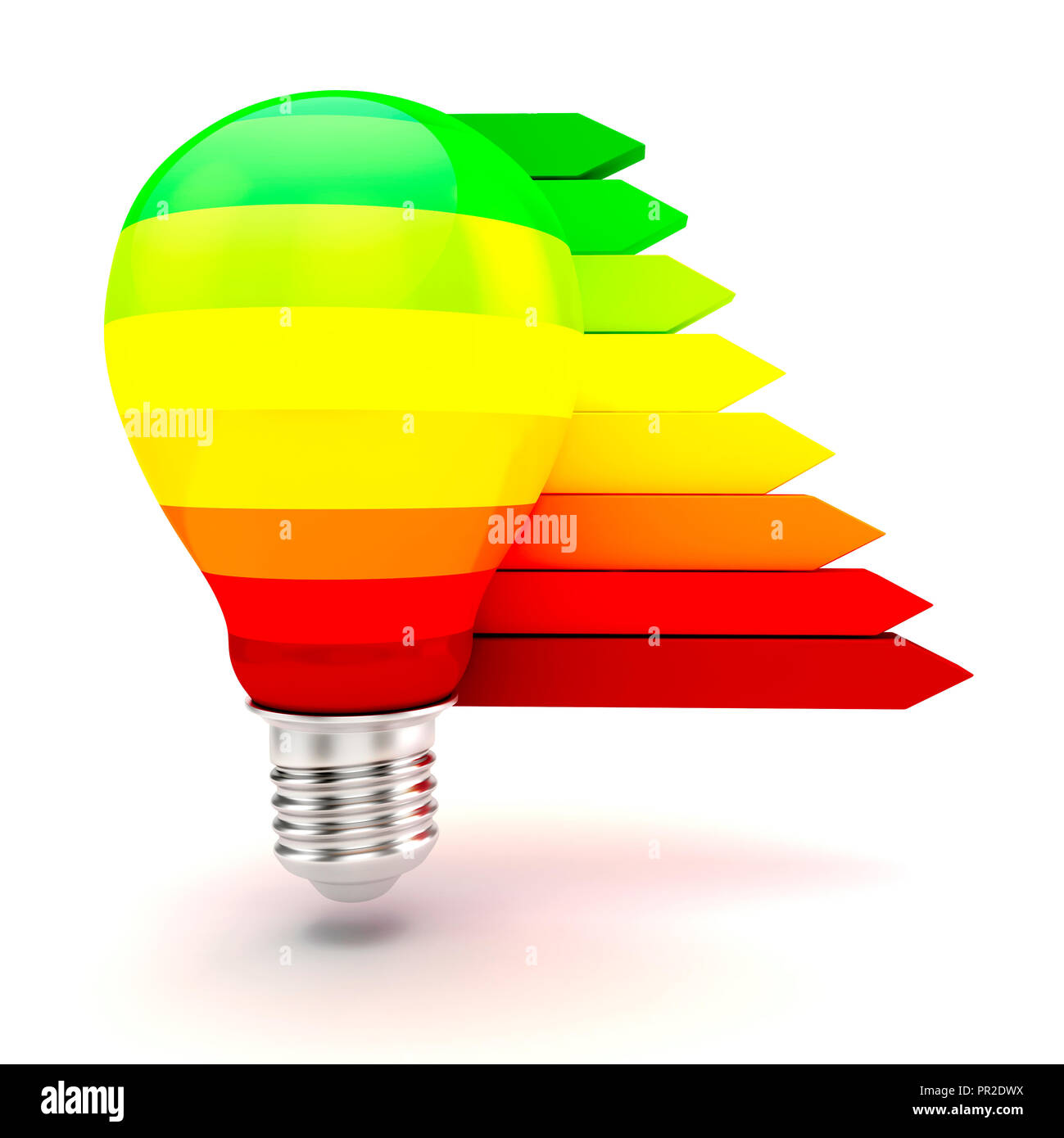3d lampadina, efficienza energetica concept Foto Stock