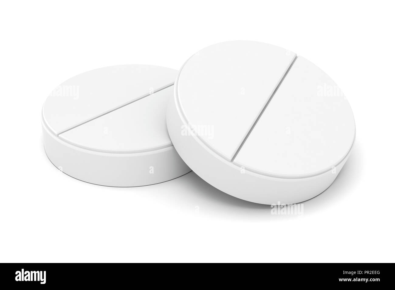 3d medicina pillola su sfondo bianco Foto Stock