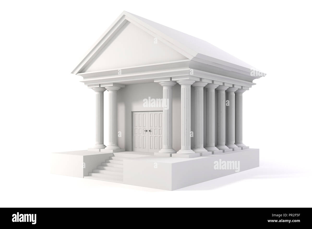 3d icona della banca vintage edificio su sfondo bianco Foto Stock