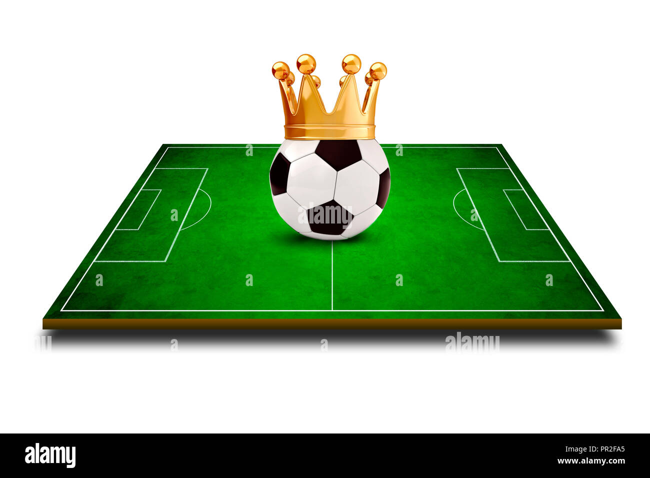 Immagine 3d di verde del campo di calcio, calcio Foto Stock