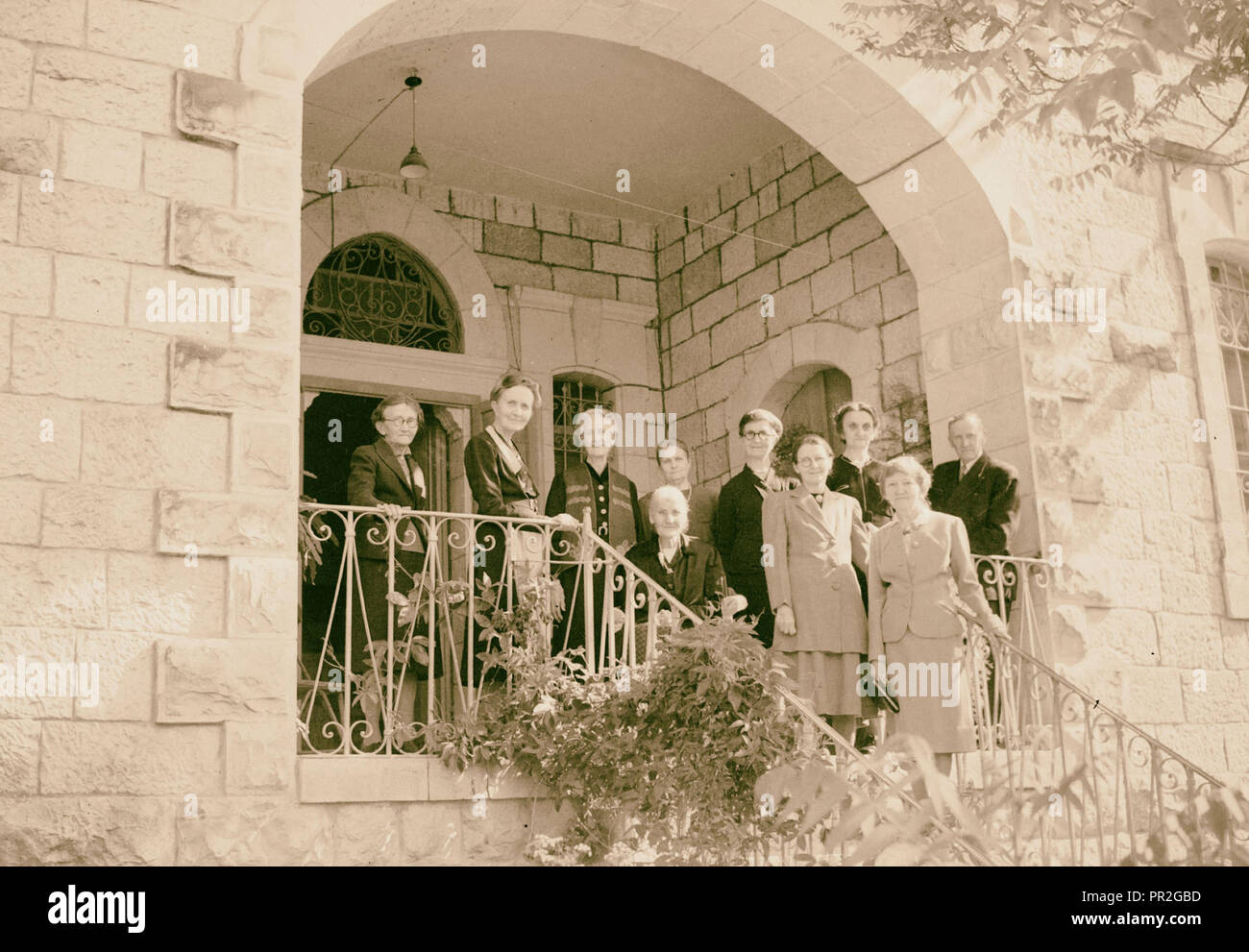 Gruppo svedese, 10 maggio 1946, tali da Dalarna rimanente nella colonia di gruppo originale American Colony 1946, Gerusalemme, Israele Foto Stock