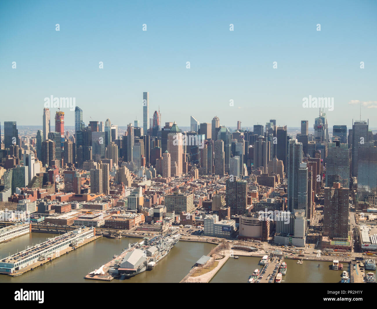 Manhattan visto da Hudson River side Foto Stock