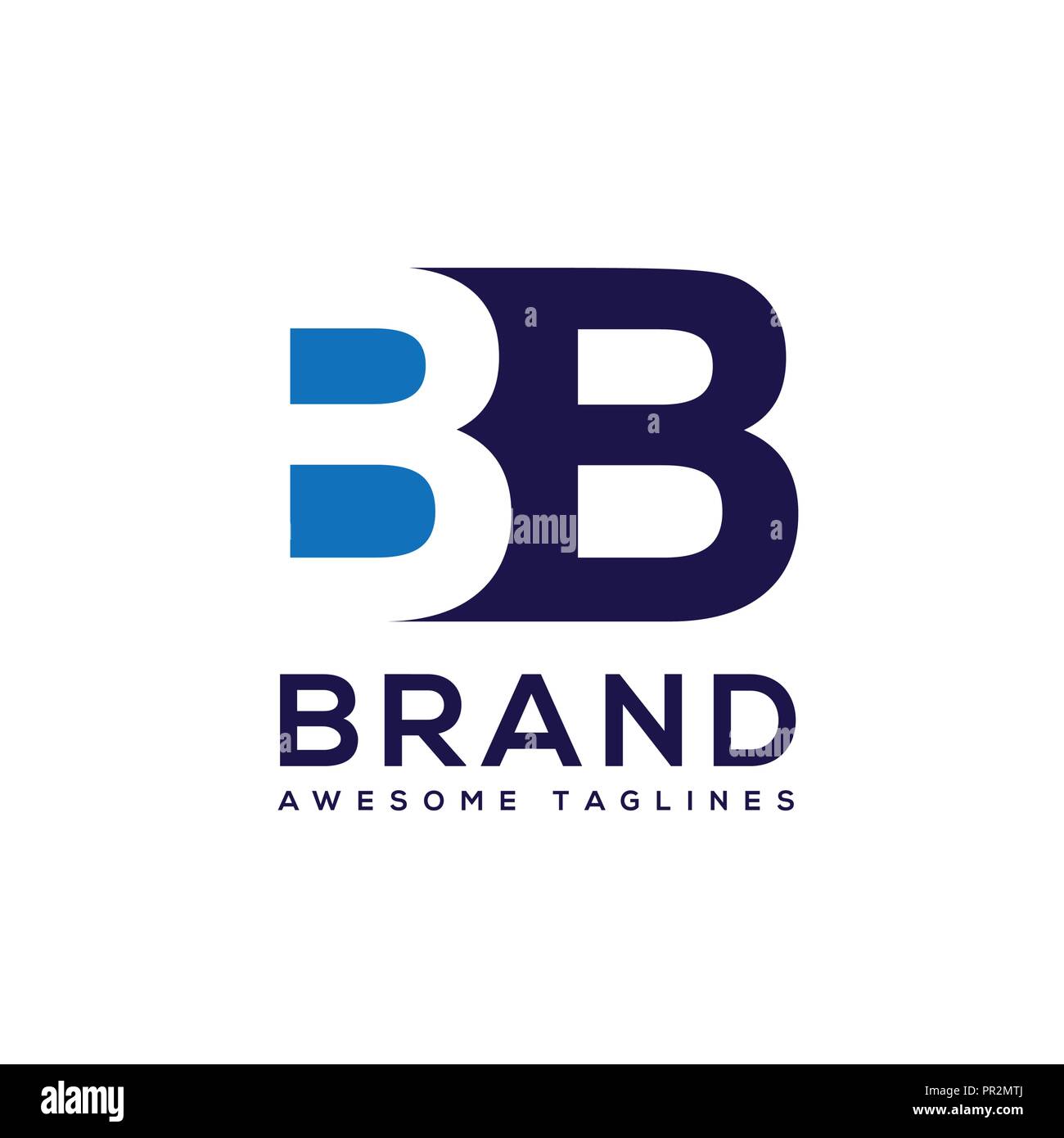 Creative LETTERA BB logo design in bianco e nero degli elementi del logo. UNA SEMPLICE LETTERA BB logo lettera,business corporate LETTERA BB logo design vector Illustrazione Vettoriale