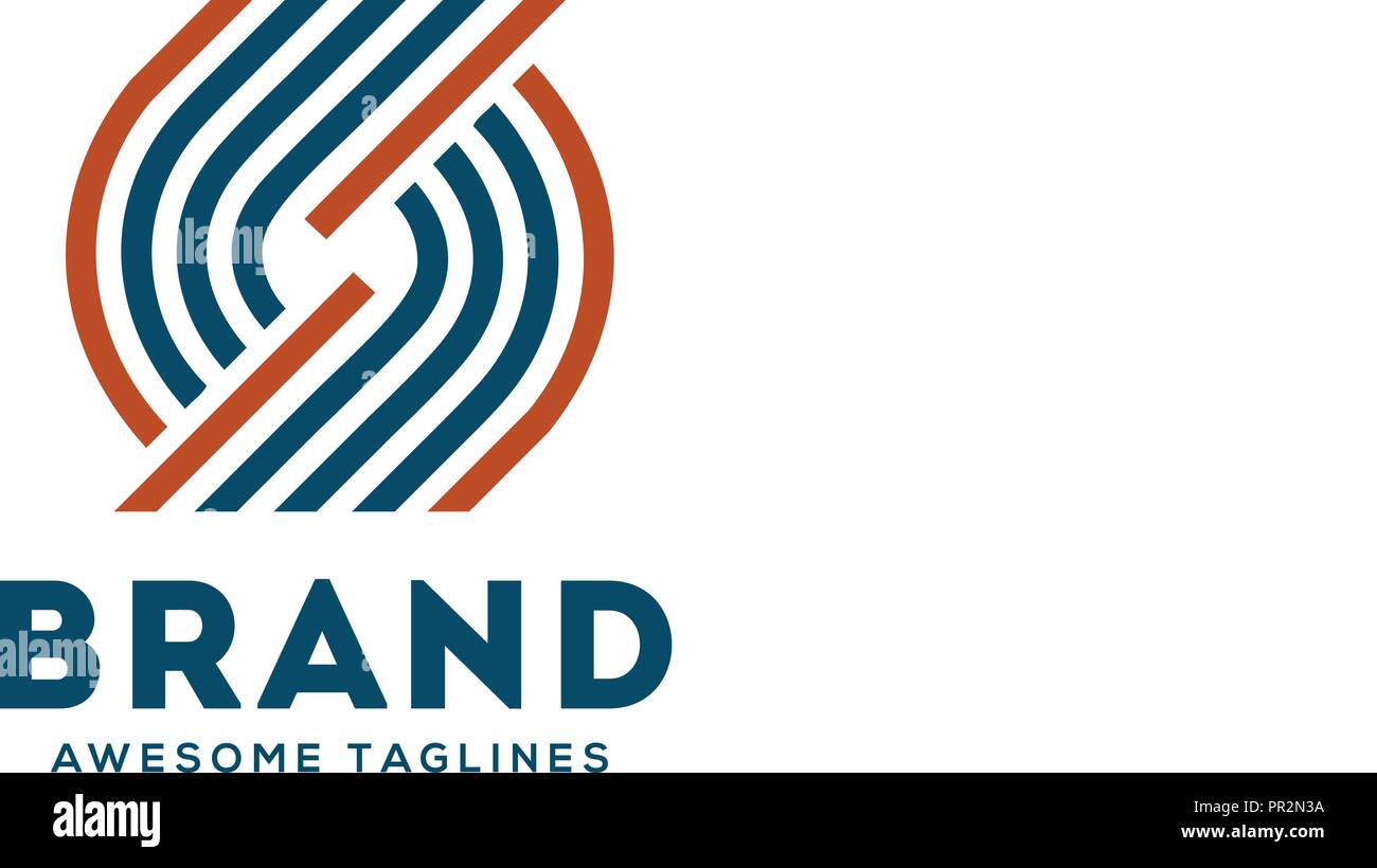 Lettera S strisce Circle line logo vettoriale simbolo , Circle lines vettore modello di colore per il tuo design Illustrazione Vettoriale