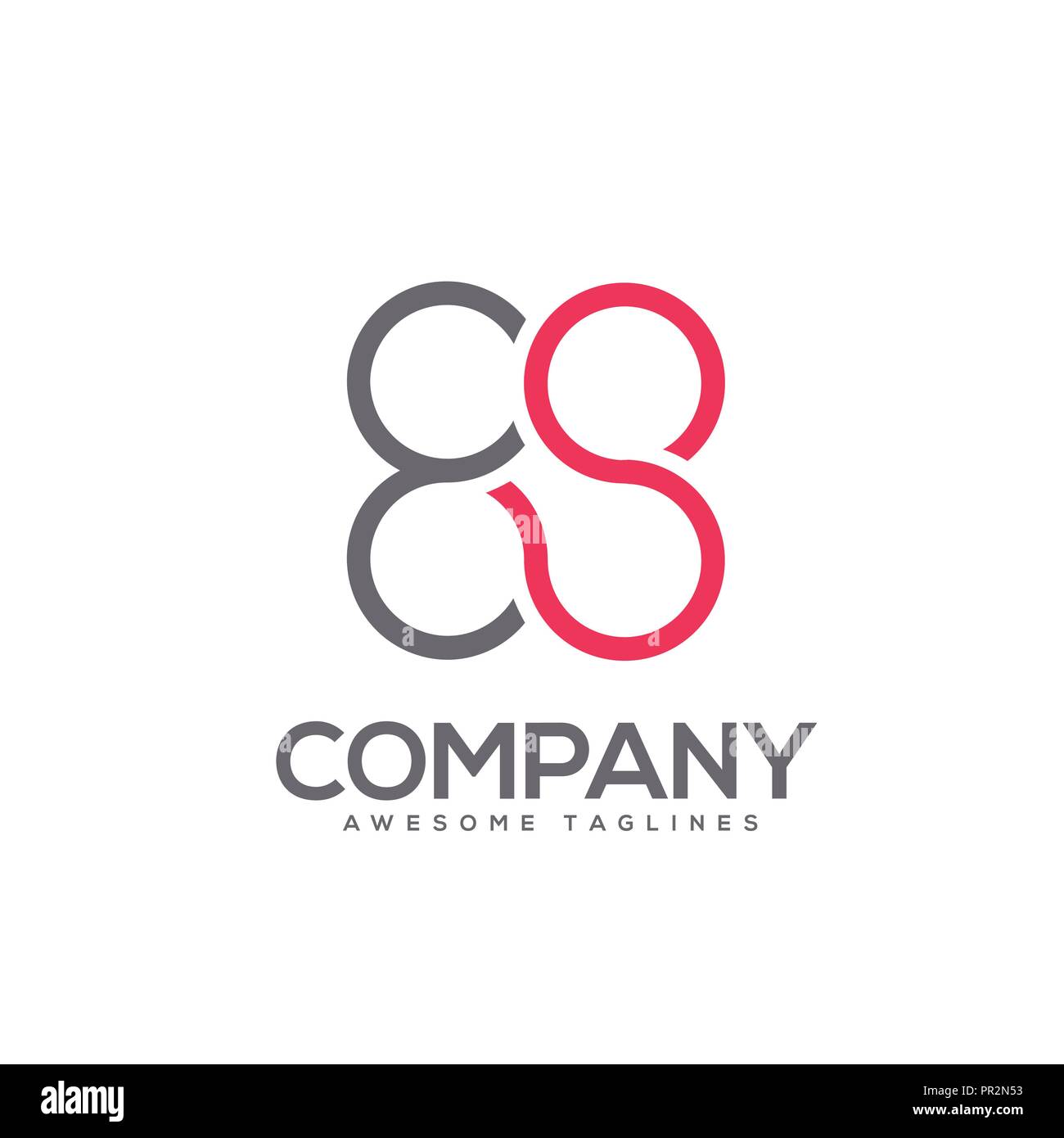 Lettera circolare ES collegare il concetto di logo , ES Lettera cerchio colore piatto logo design Illustrazione Vettoriale