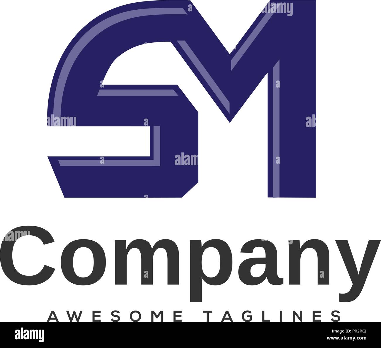 Lettera di creative SM logo design agli elementi del modello. una semplice lettera SM logo lettera,business corporate lettera SM logo design vettore. Semplice e pulita e piatta Illustrazione Vettoriale
