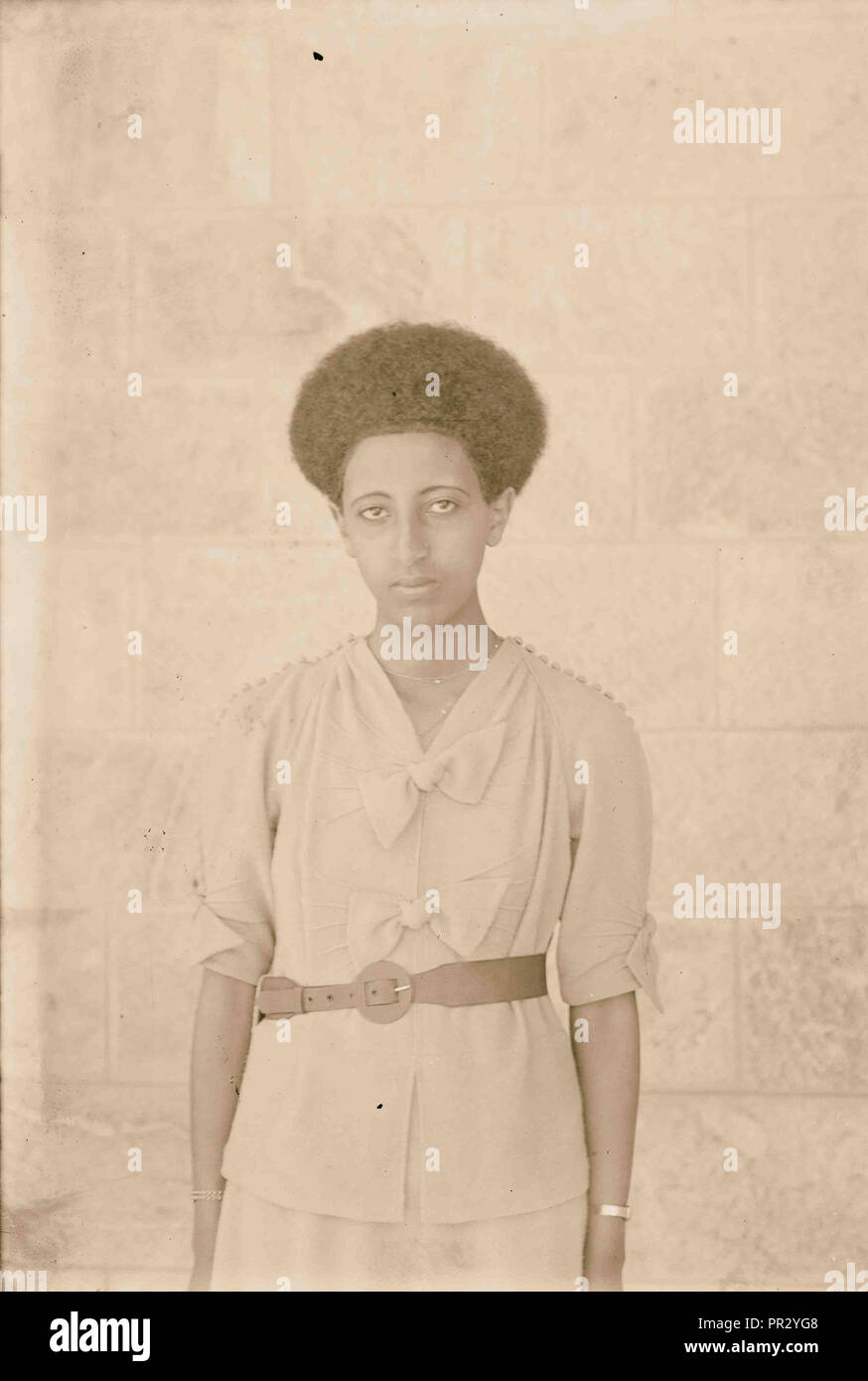 La principessa Tsehay Haile Selassie (Sahay Haylaselase), figlia dell'imperatore Haile Selassie dell Etiopia, Gerusalemme. 1923, Israele Foto Stock