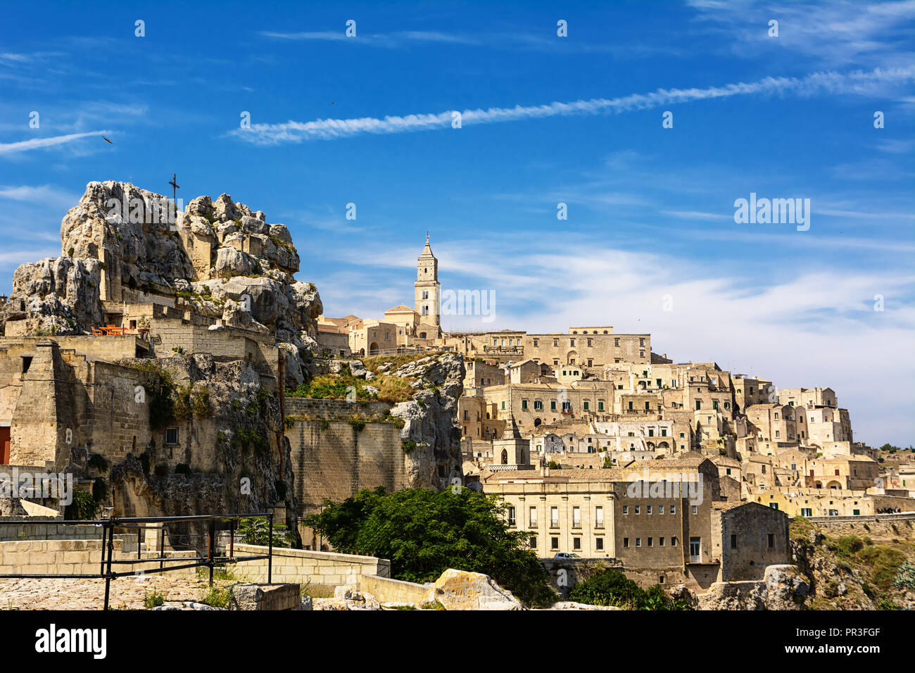 Sassi di Matera: panorama del colle della Civita di Matera Foto Stock