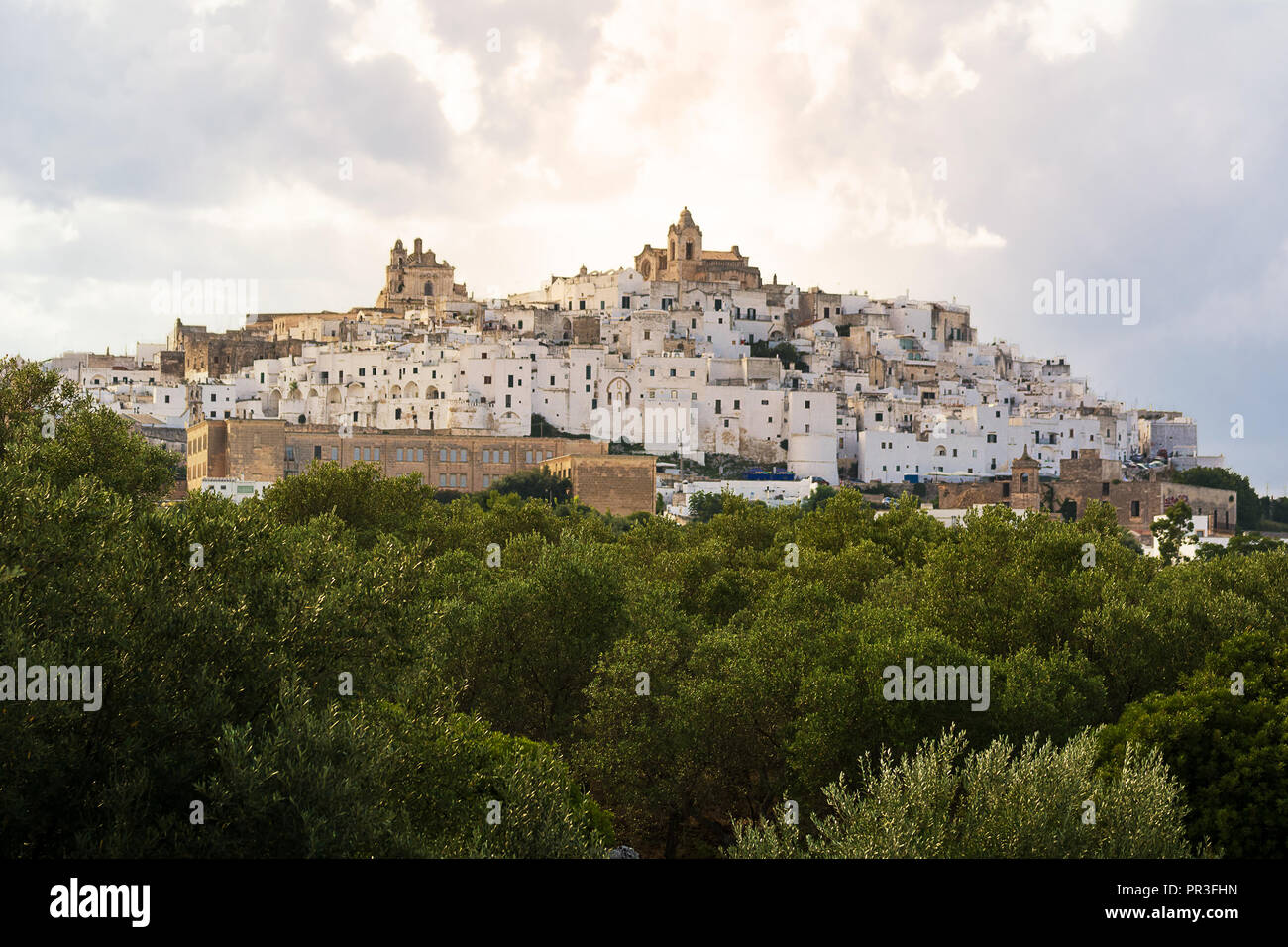 Skyline di Ostuni, la città bianca di Puglia Foto Stock