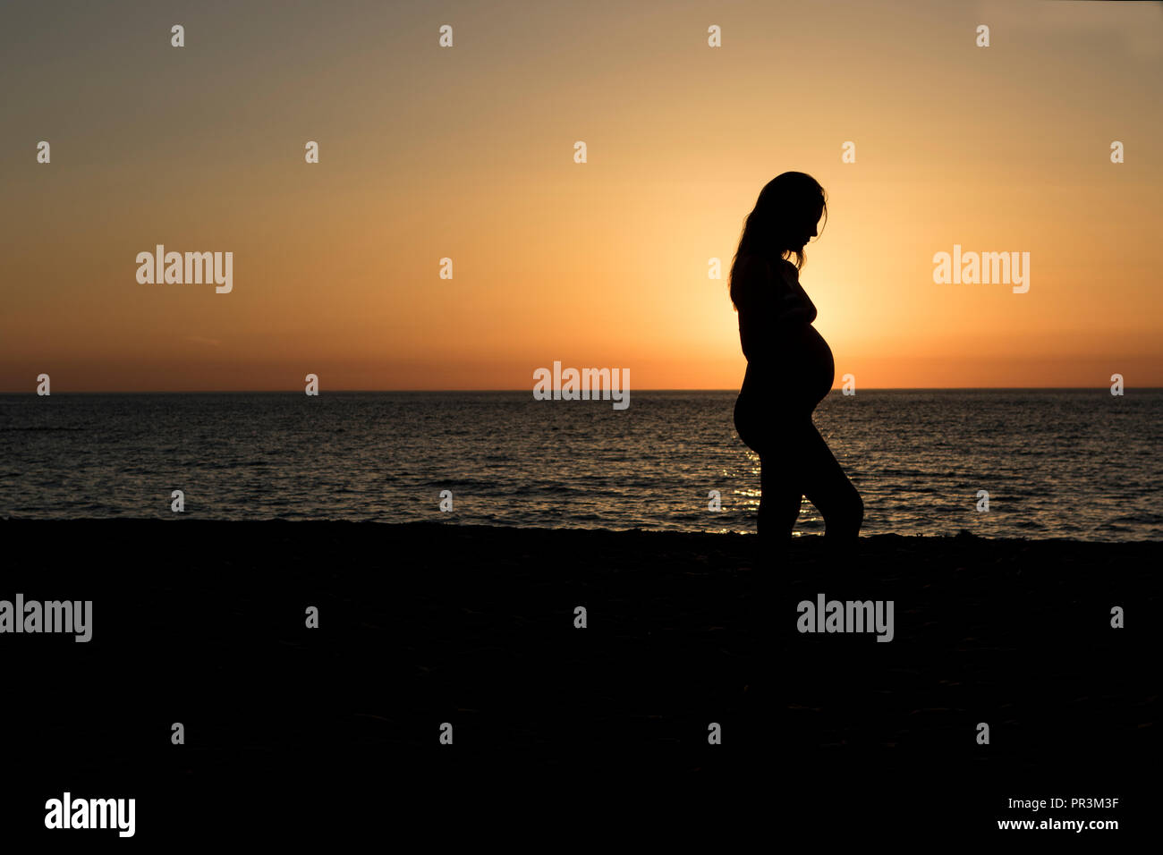 La maternità sul tramonto Foto Stock