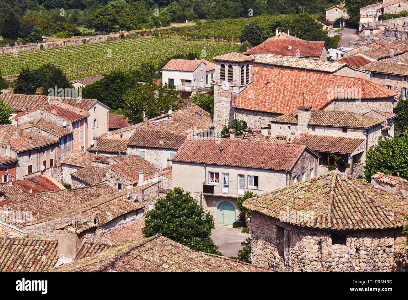 La città medievale di Vogue in Francia Foto Stock