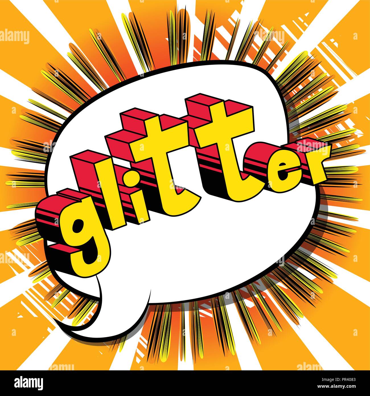 Glitter - Vettore illustrata in stile fumetto frase. Illustrazione Vettoriale