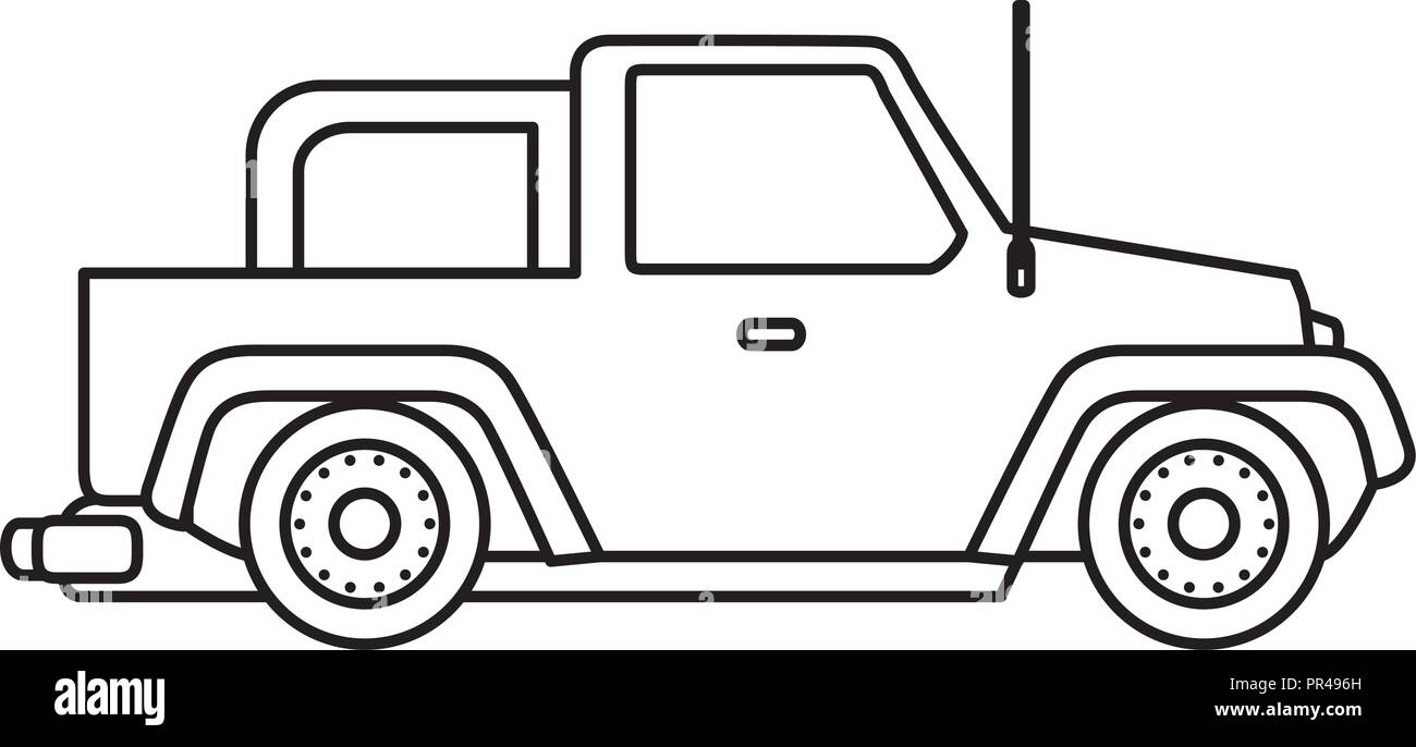 Jeep 4x4 icona isolato illustrazione vettoriale design Illustrazione Vettoriale
