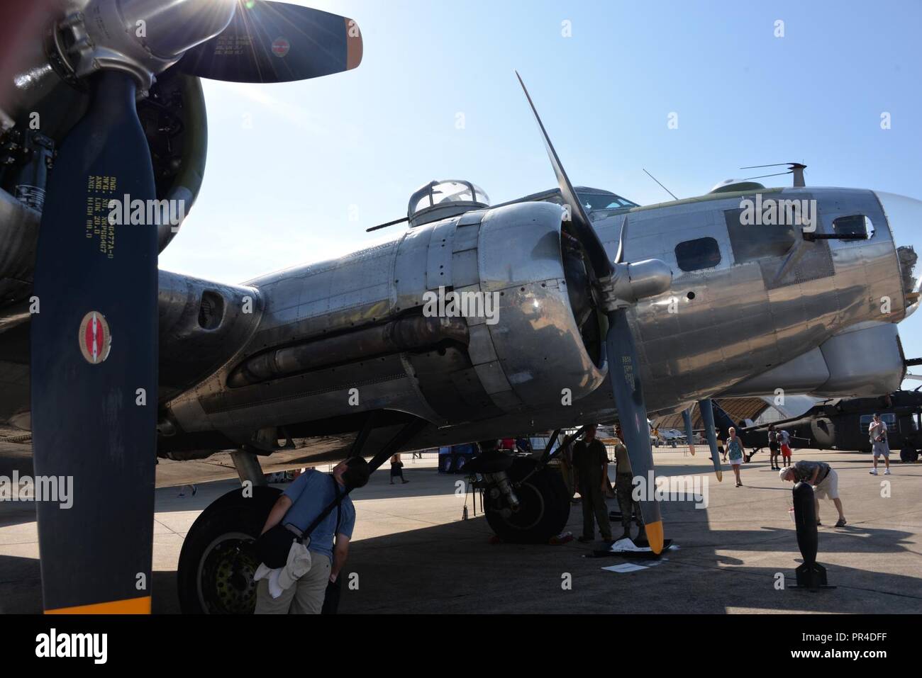 B-17 sul display alla 187th Red Tails oltre Montgomery, Sett. 8, al campo Dannelly Air National Guard Base, Alabama. Foto Stock