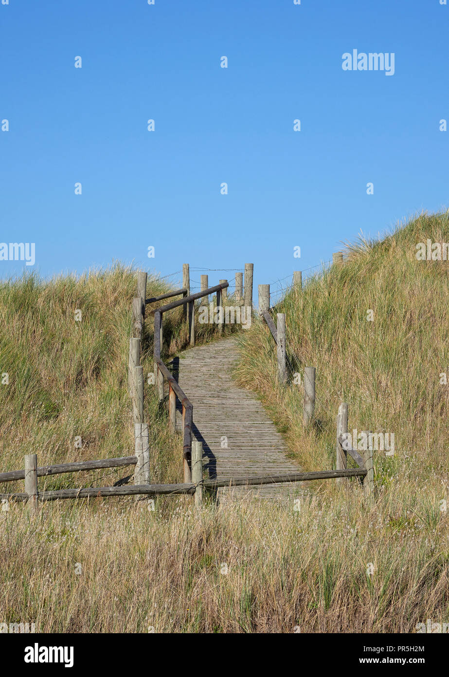 Littlehampton West beach dune di sabbia con percorso boardwalk siti di particolare interesse scientifico West Sussex Foto Stock