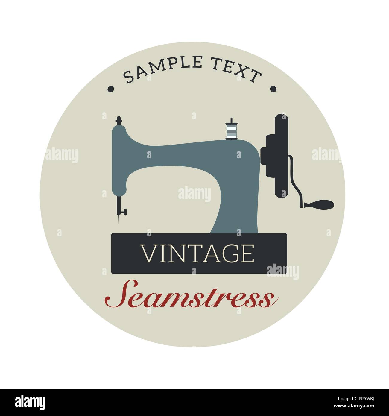 In stile vintage design logo macchina da cucire Immagine e Vettoriale -  Alamy