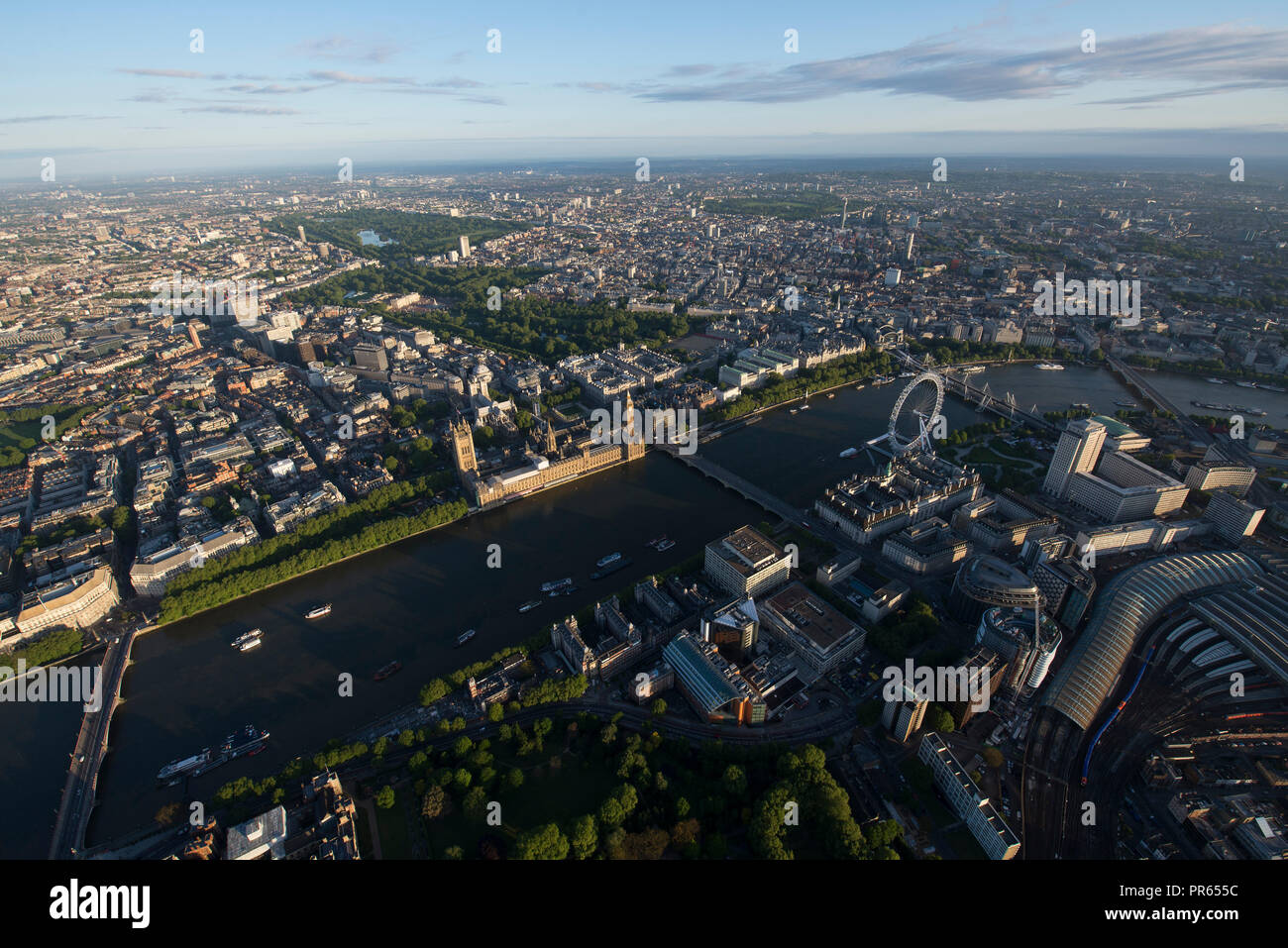 Palloncino volo sopra il centro di Londra Foto Stock