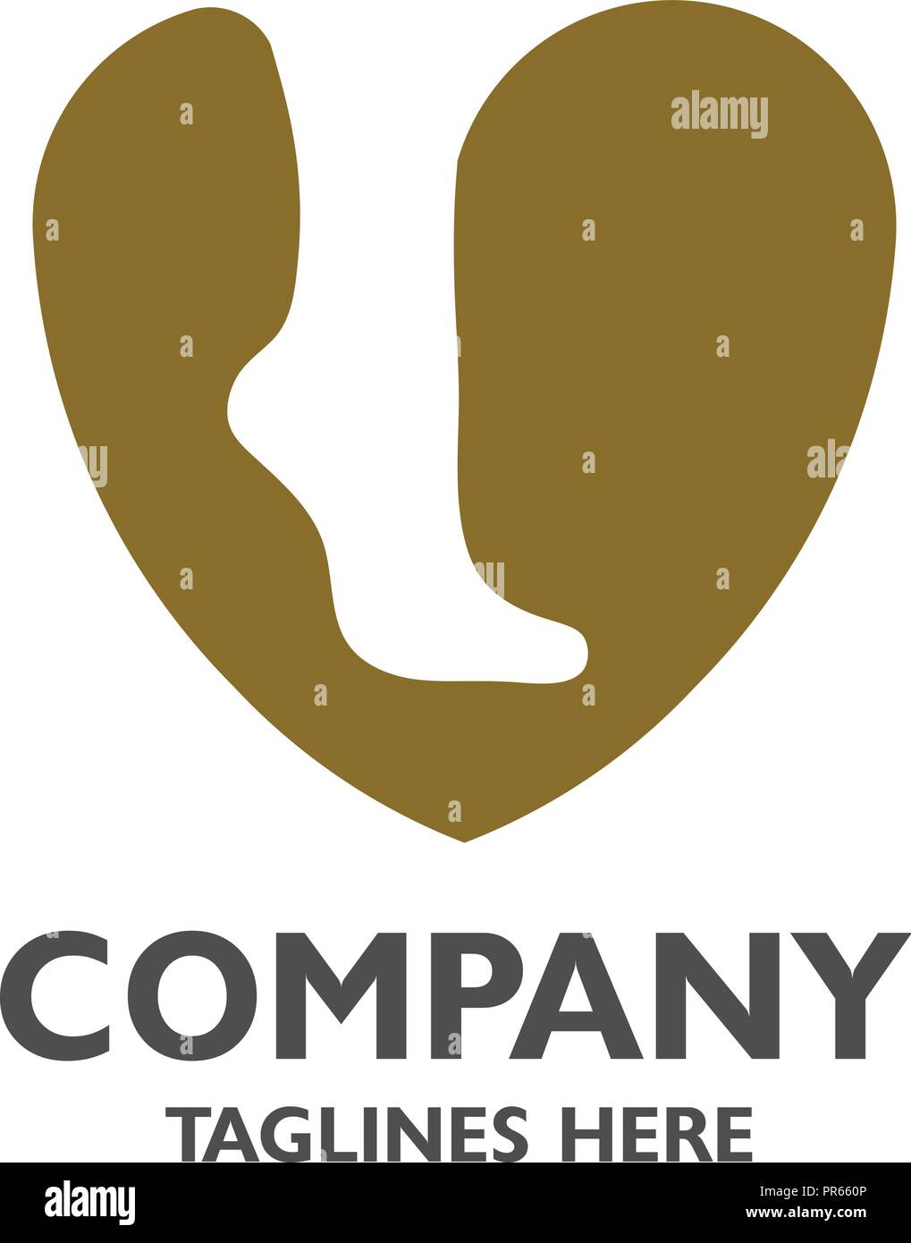 Cuore con i piedi, cura dei piedi e il logo di benessere e cura dei piedi e amore salute vettore logo Illustrazione Vettoriale