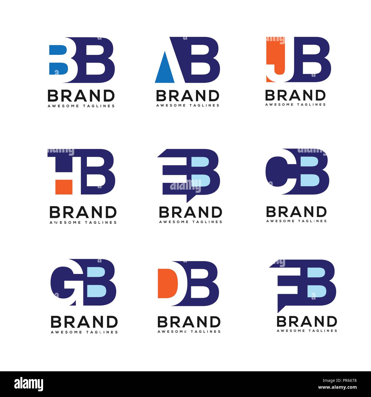 Lettera di creative mietitrebbia logo design elementi. UNA SEMPLICE LETTERA BB,AJ,AB, HB,AB,EB,GB,DB,FB logo,business corporate lettera logo design vector Illustrazione Vettoriale
