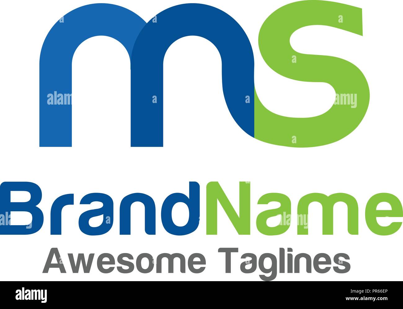 Lettera di creative MS Colore logo gli elementi di design. una semplice lettera MS logo lettera,business corporate lettera MS logo design vector Illustrazione Vettoriale