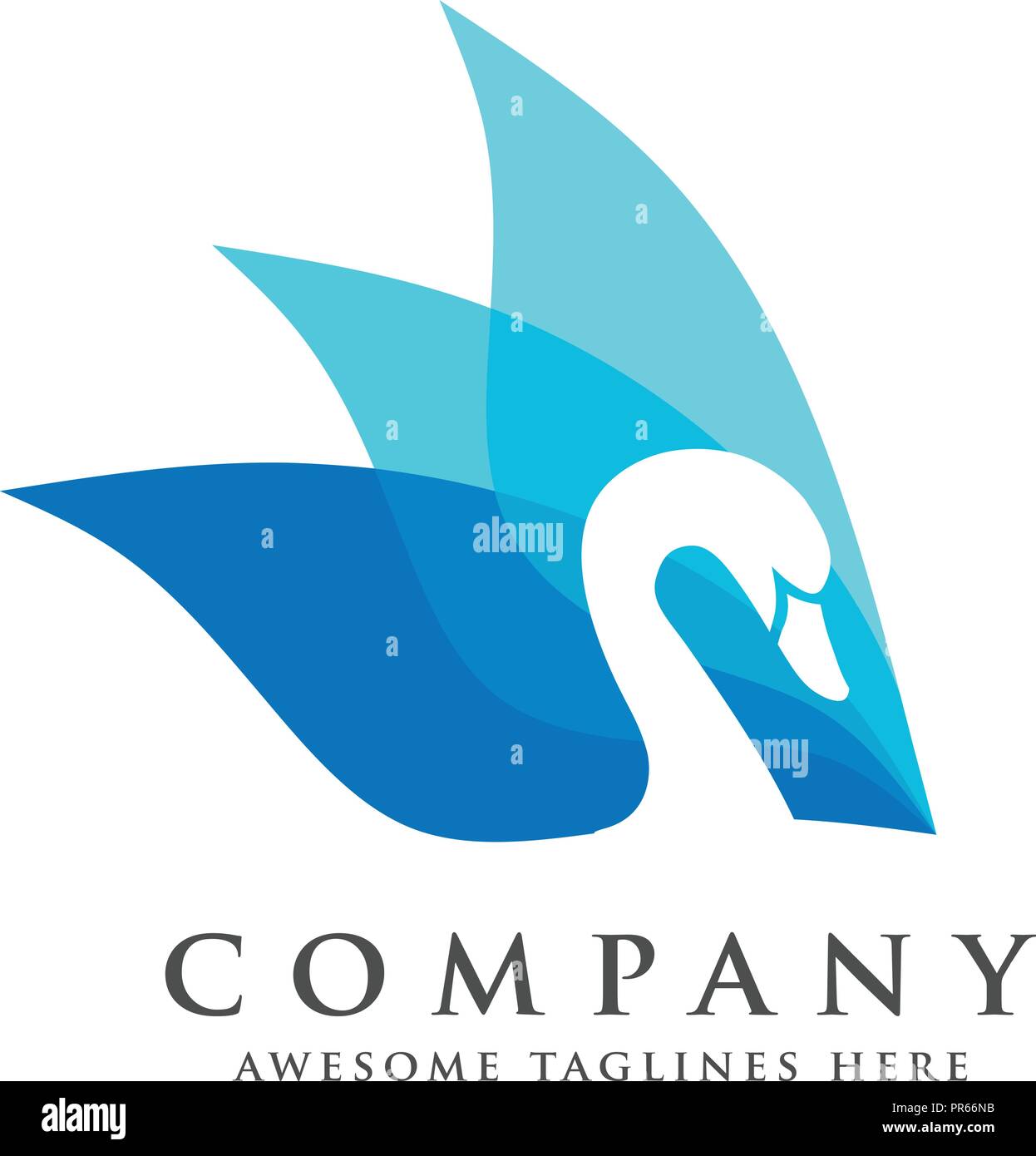 Creative ed elegante logo cigno uccello vettore logo design Illustrazione Vettoriale