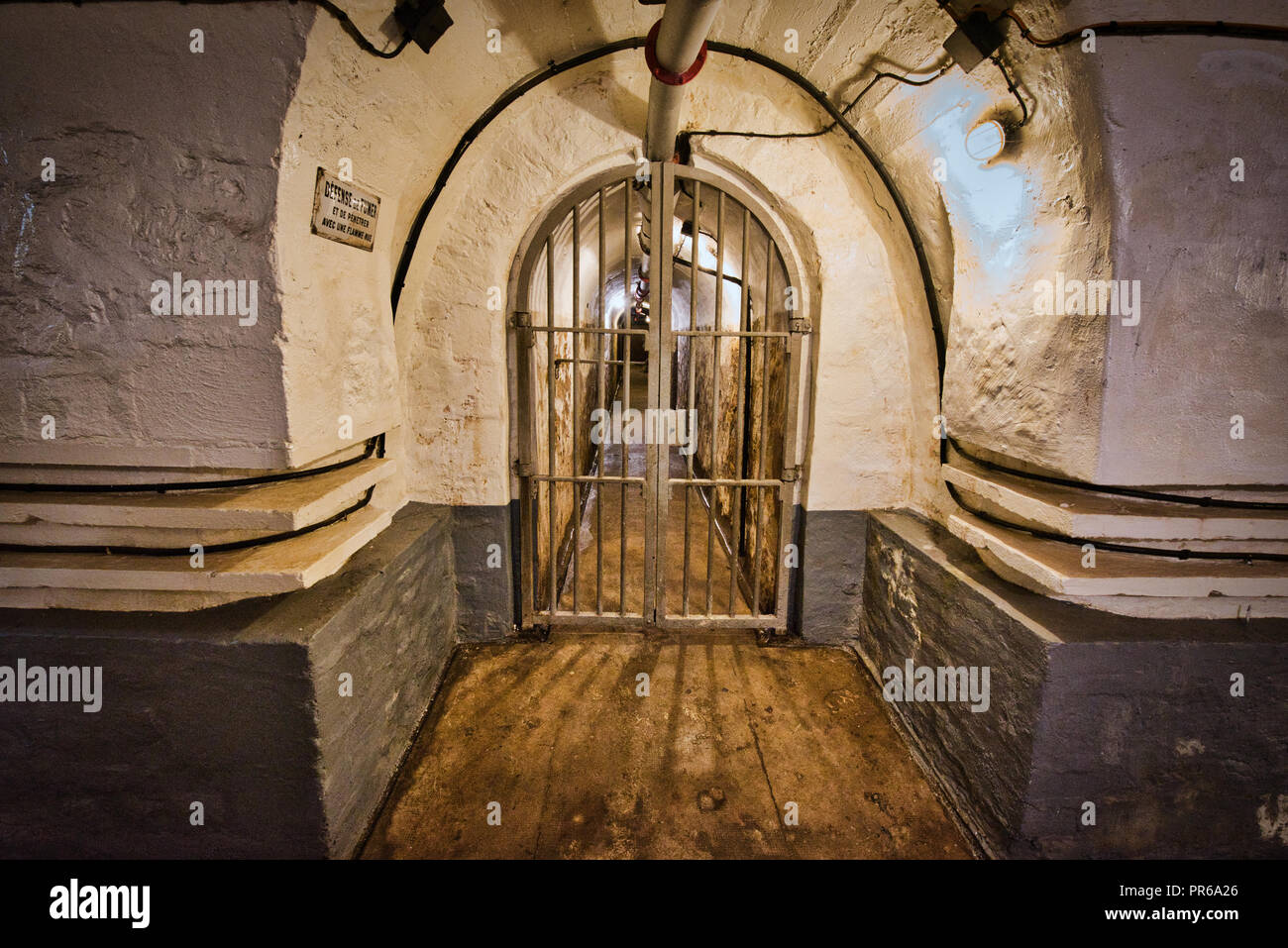 La linea Maginot, Ligne Maginot-Fort de Schoenenbourg(Alsace-France) Guerra Mondiale storia la difesa contro la Germania nazista di Hitler Foto Stock