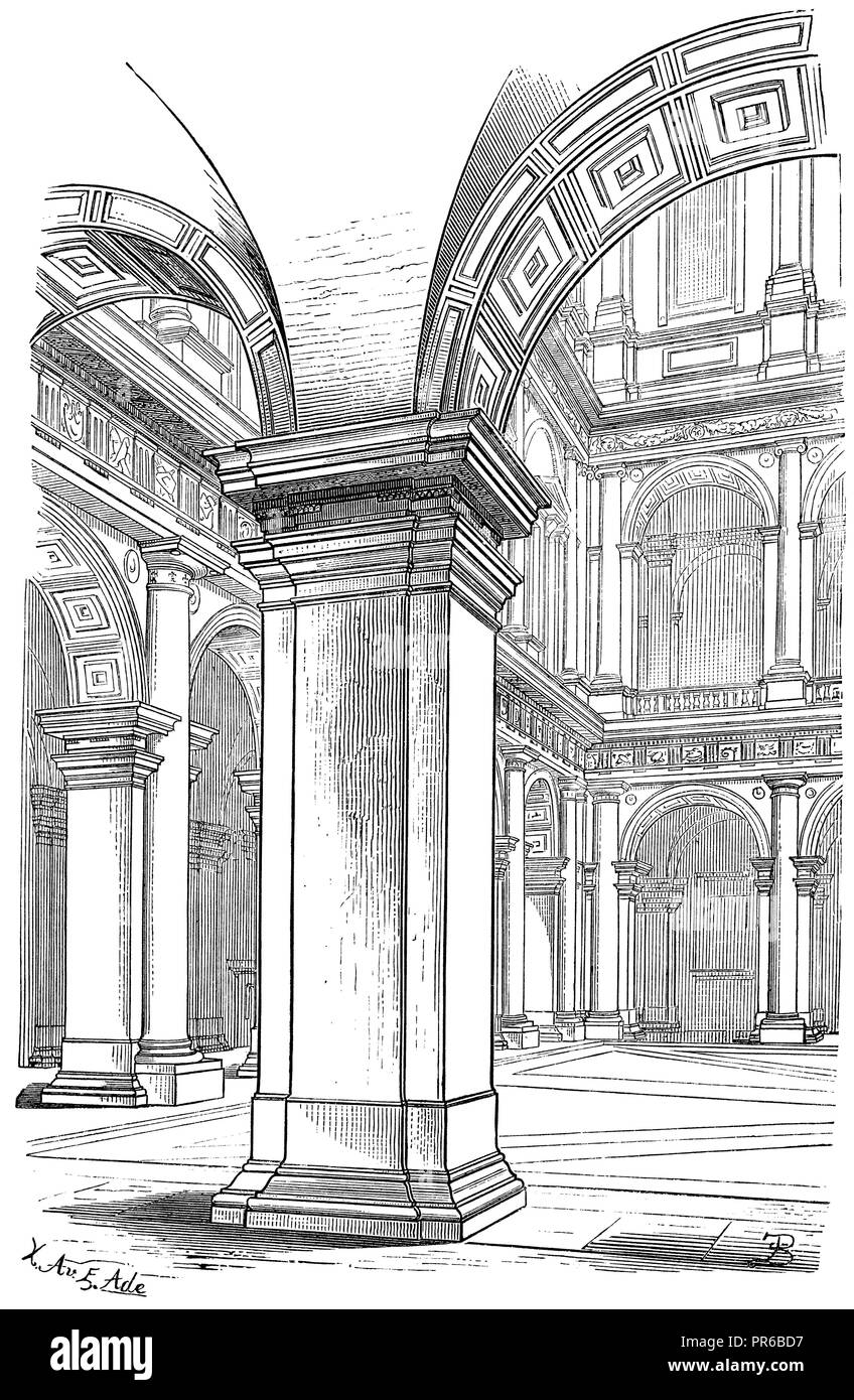 Palazzo Farnese a Roma, 1870 Foto Stock