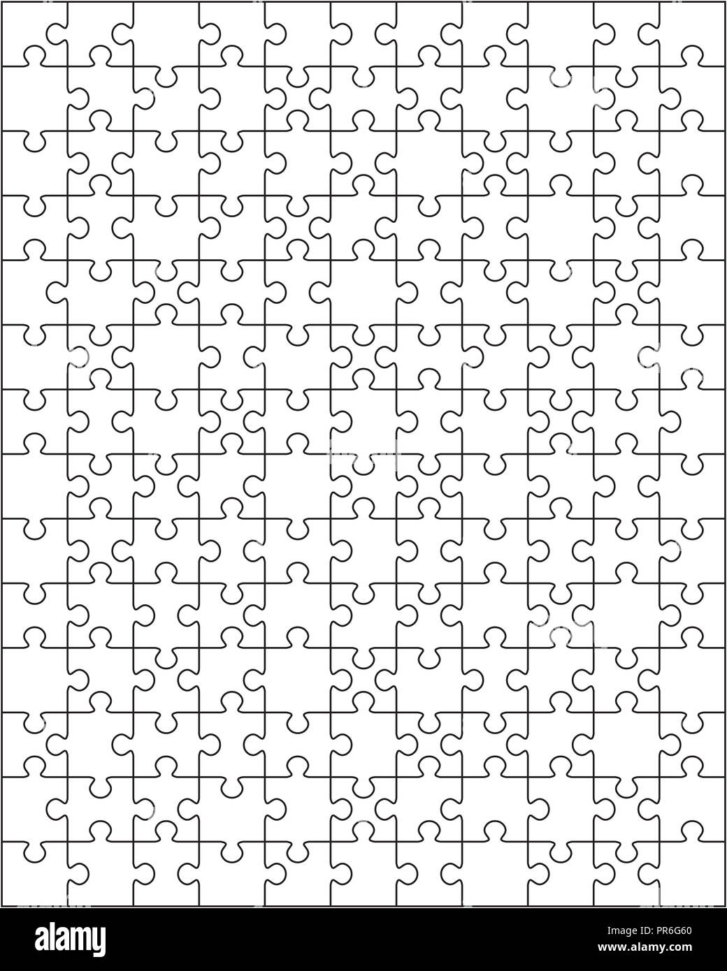 Illustrazione Vettoriale di puzzle, pezzi separati Foto Stock