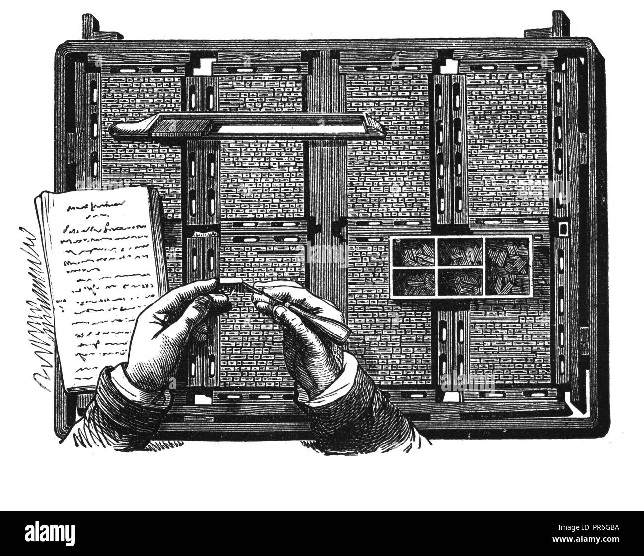 Xix secolo illustrazione di un record di correggere. Pubblicato in Novoveki Izumi u znanosti, obrtu i umjetnosti dal dr. Sulek Bogoslav, dr. Mijo Kispatic Foto Stock