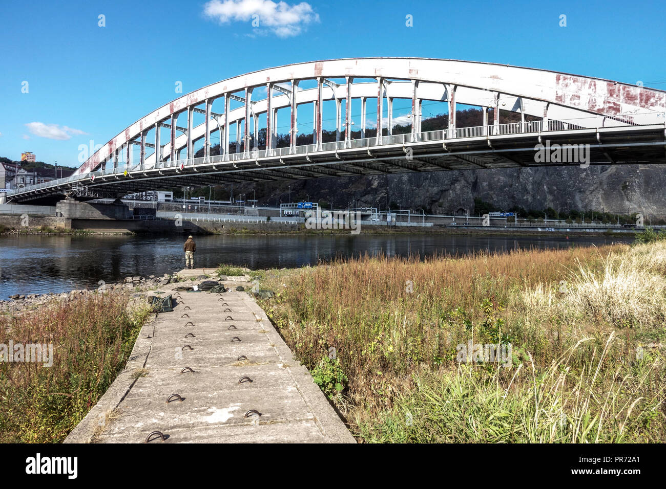 Elbe River Bridge, Usti Nad Labem, Repubblica Ceca Foto Stock