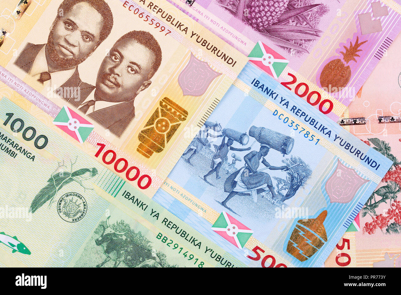 Il denaro del Burundi, un background aziendale Foto Stock