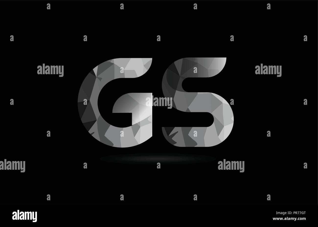 Bianco e nero lettera alfabeto gs g s combinazione di logo design adatto per una società o business Illustrazione Vettoriale