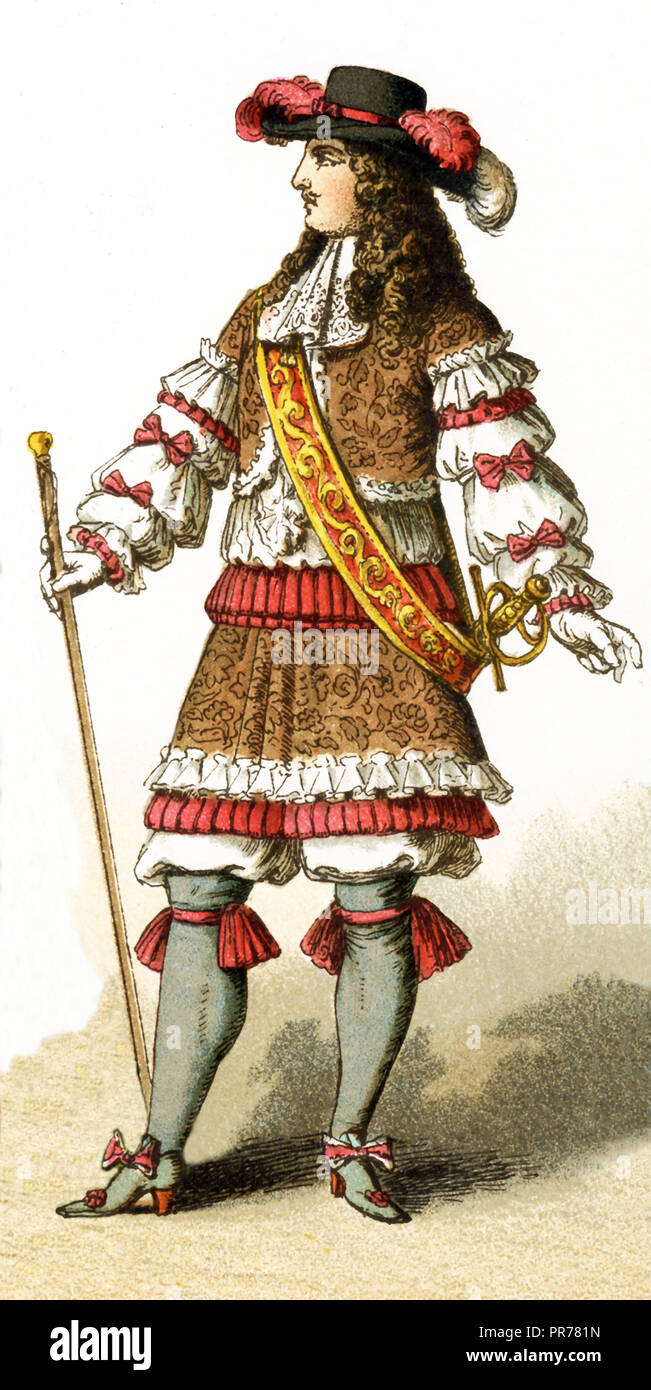 La figura rappresentata qui è tutto Luigi XIV nel 1660. L'illustrazione risale al 1882. Foto Stock