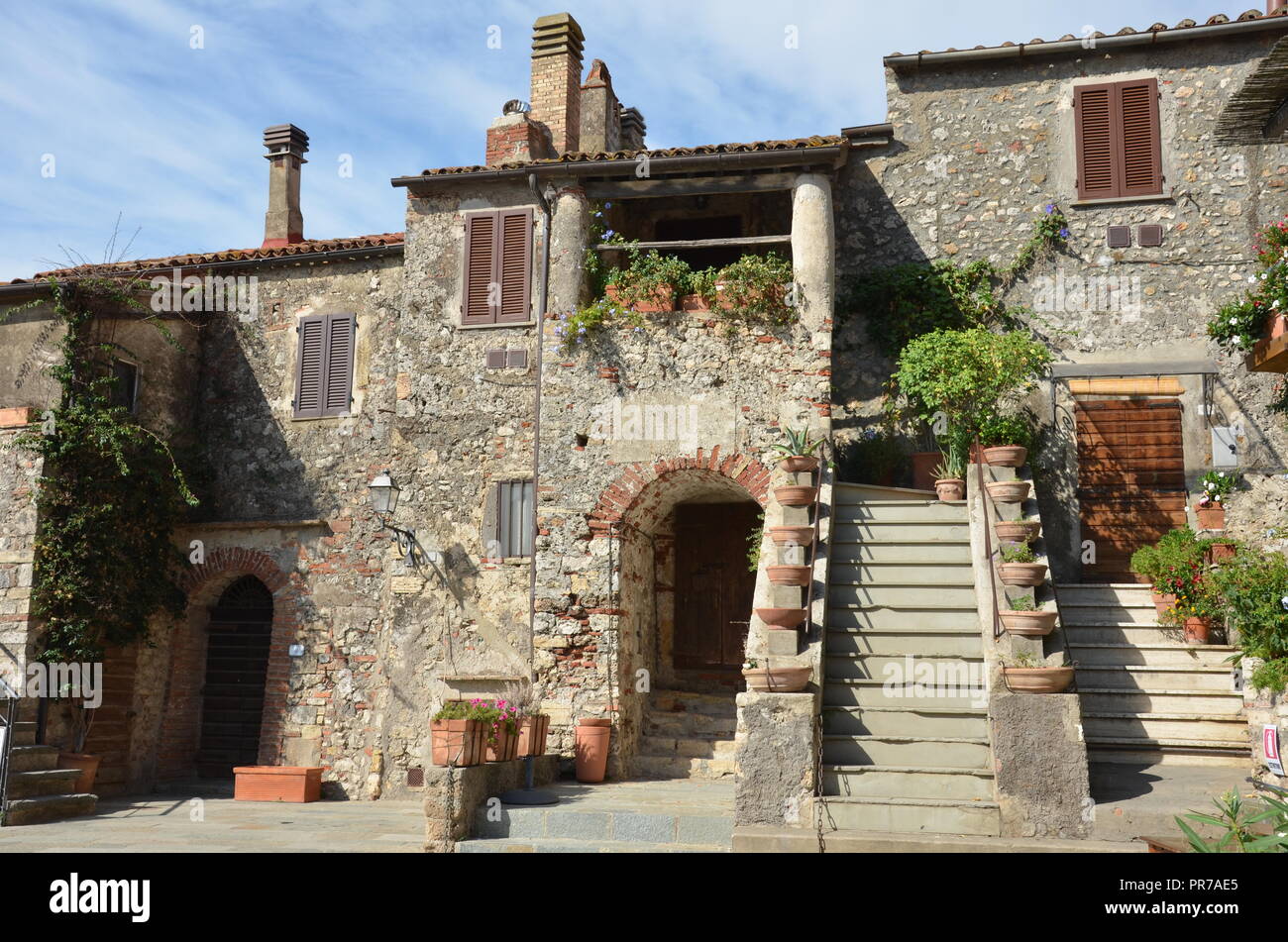 Panoramica città di Capalbio, Italia Foto Stock