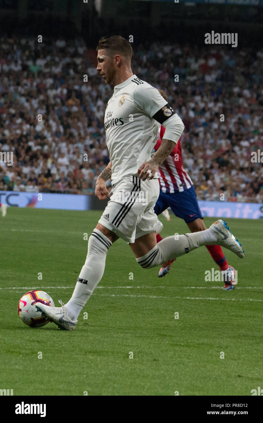 Madrid, Spagna. 29Sep, 2018. Real Madrid, Sergio Ramos, Credito: Jorge Gonzalez/Pacific Press/Alamy Live News Foto Stock