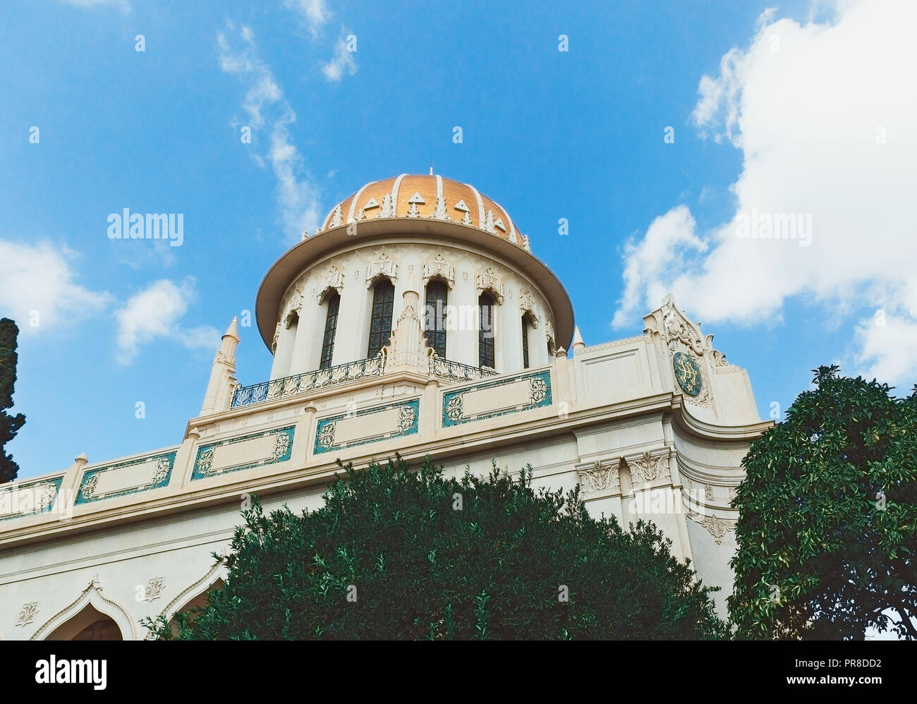 Cupola del tempio Bahai di Haifa, Israele Foto Stock