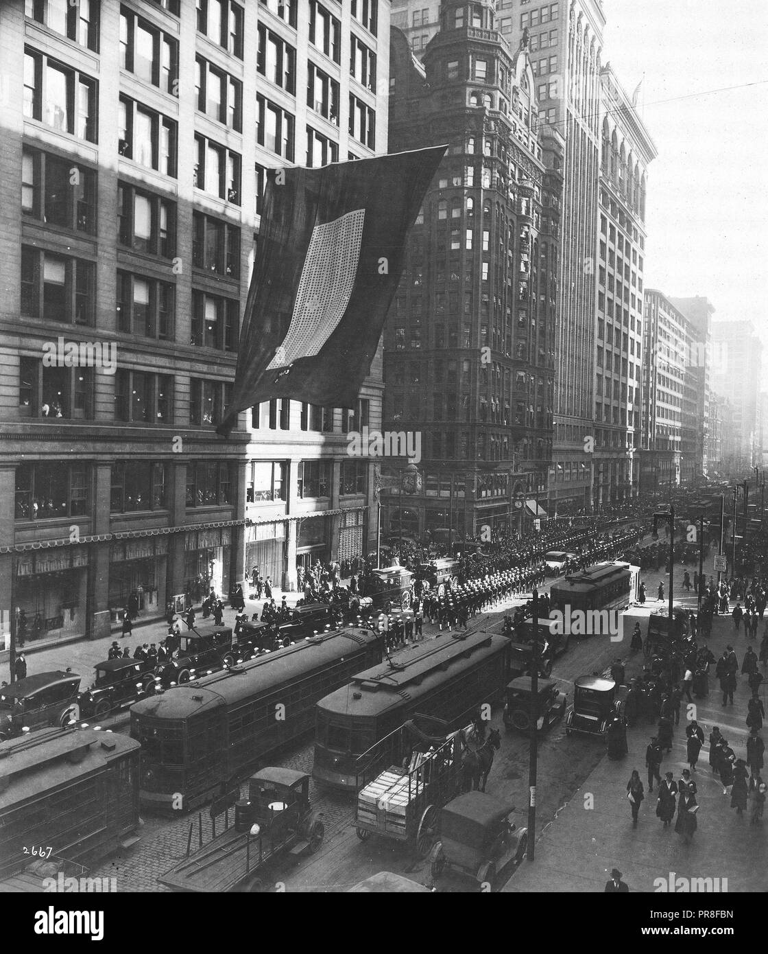 Cerimonie - Illinois - Chicago dimostrazioni di pace - Scena su State Street, Chicago, Illinois Foto Stock