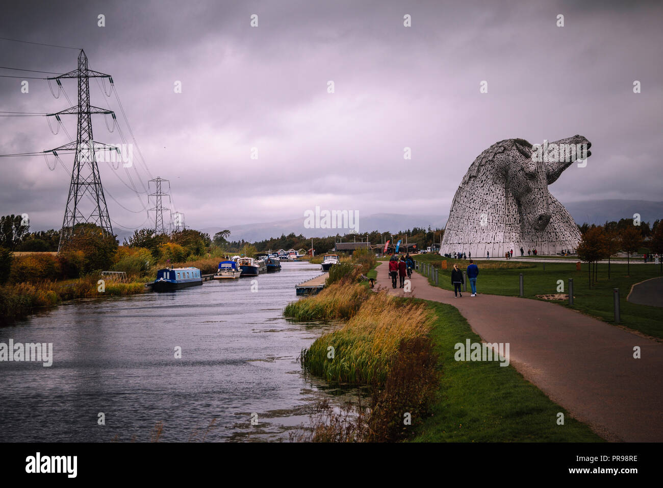 Le sculture Kelpies Falkirk Helix Park Scozia 2018 Foto Stock