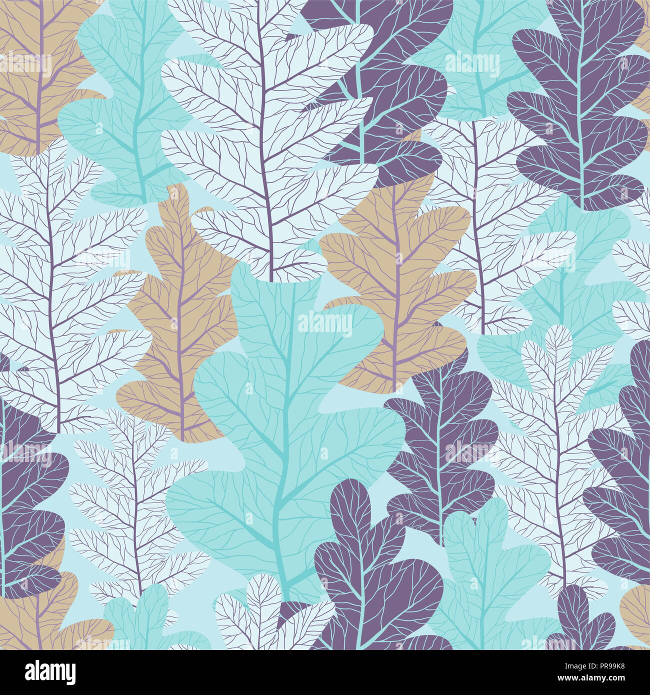 Verde di foglie di quercia pattern Illustrazione Vettoriale