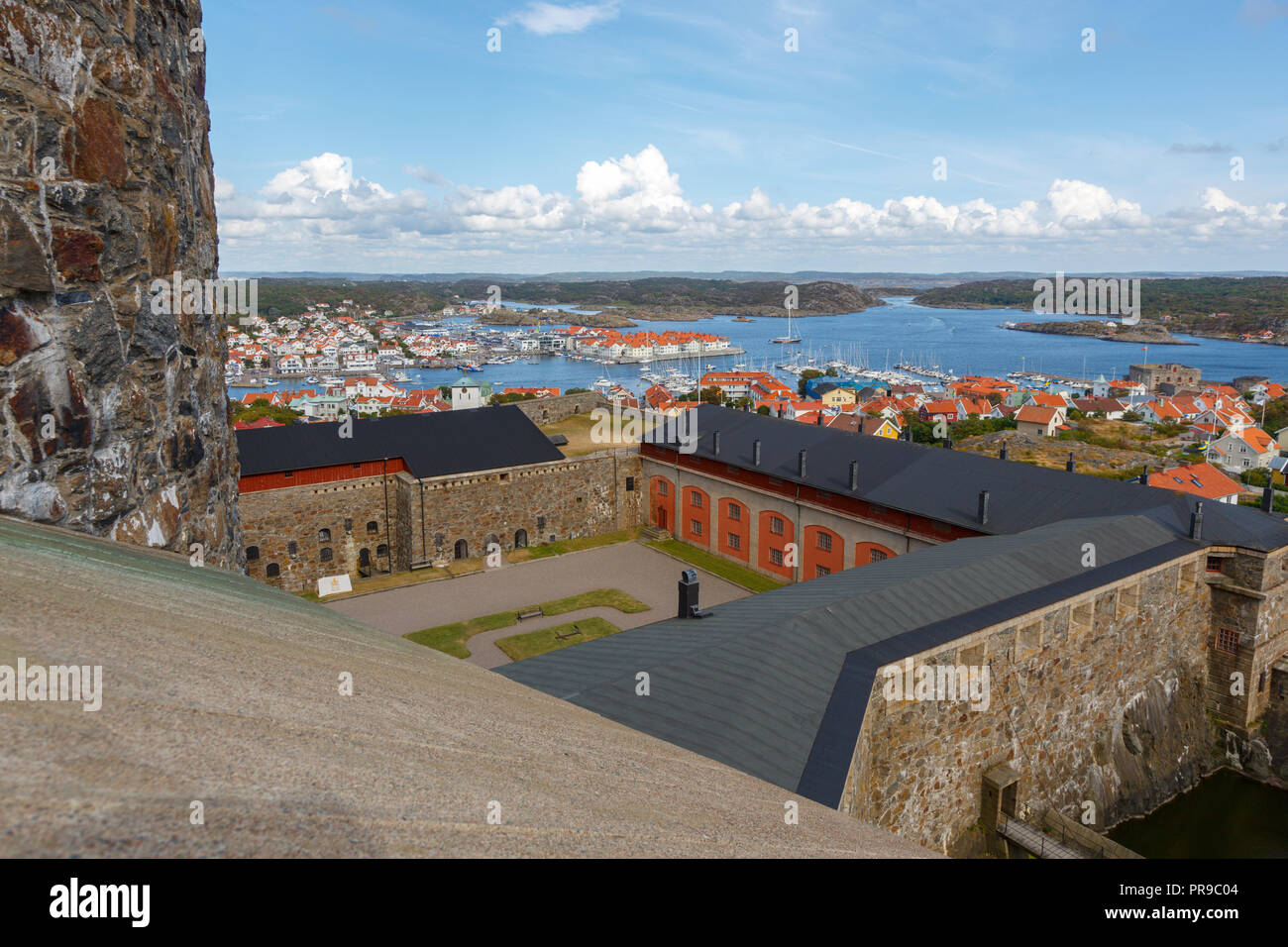 Vista su Marstrand dalla fortezza di Carlsten Foto Stock