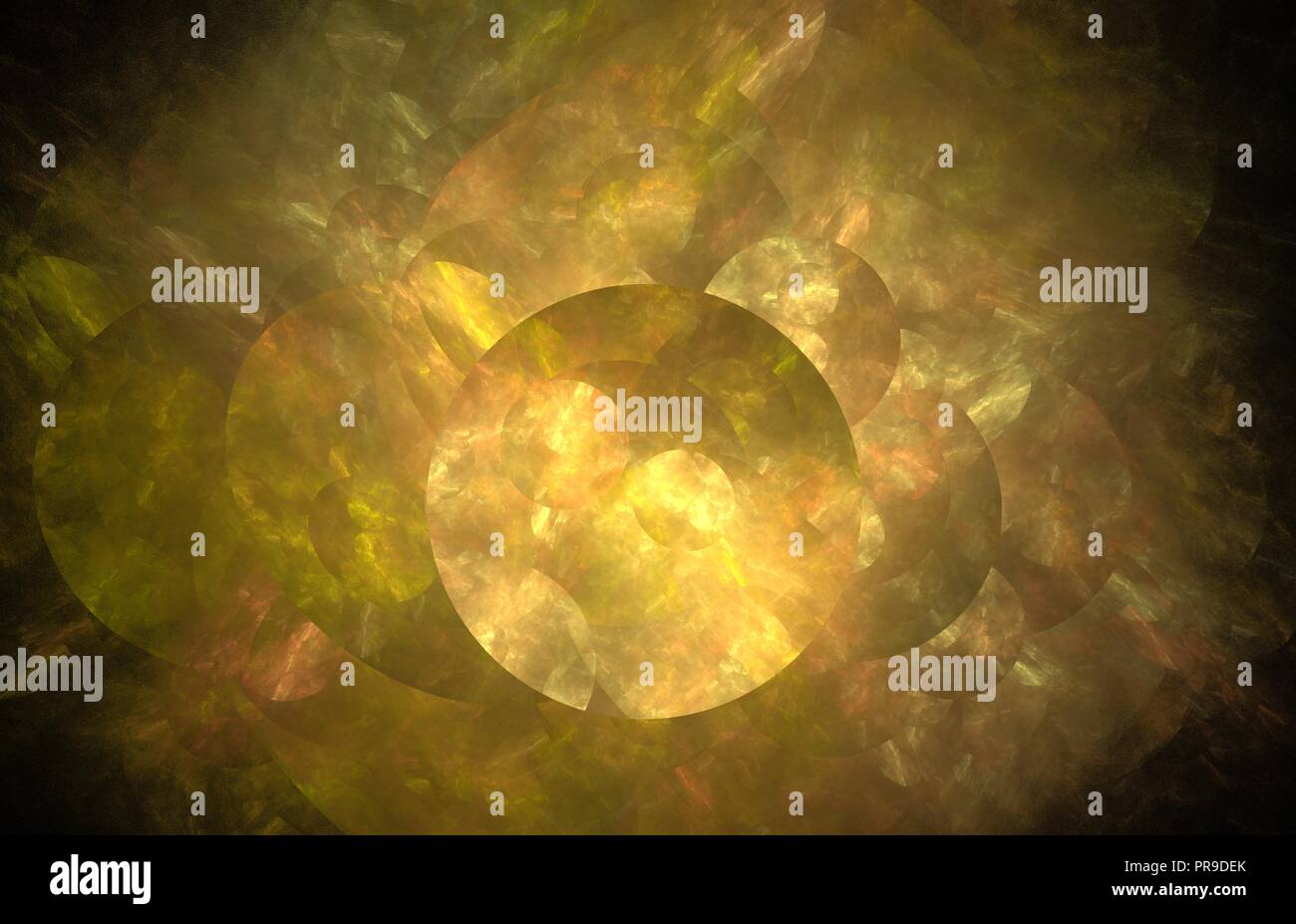 Giallo astratta frattale con sun. Fantasy texture frattale. Arte digitale. Il rendering 3D. Computer immagine generata Foto Stock