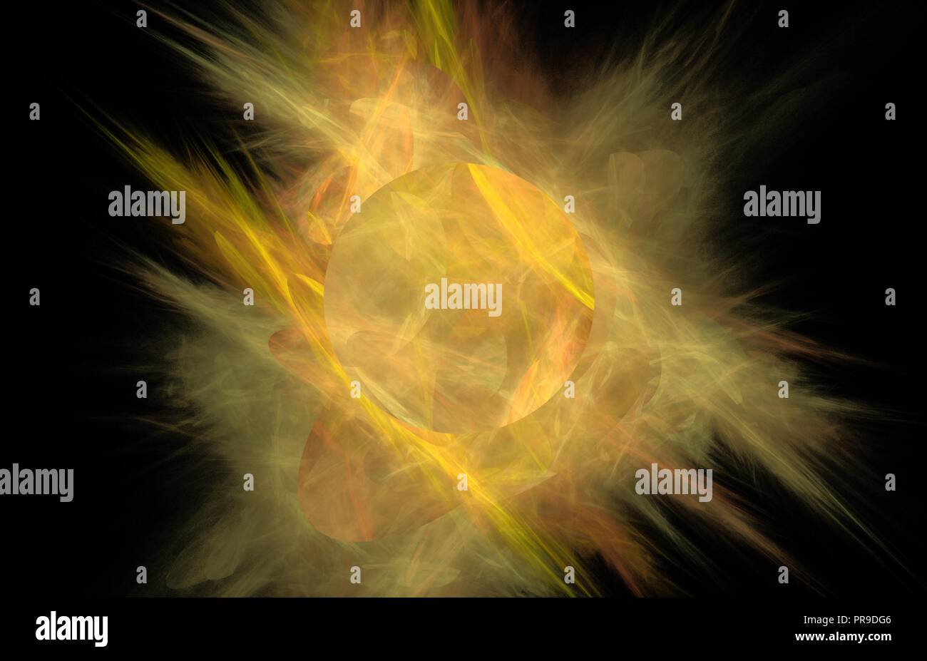 Abstract fractal texture con cerchio. Fantasy texture frattale. Arte digitale. Il rendering 3D. Computer immagine generata Foto Stock