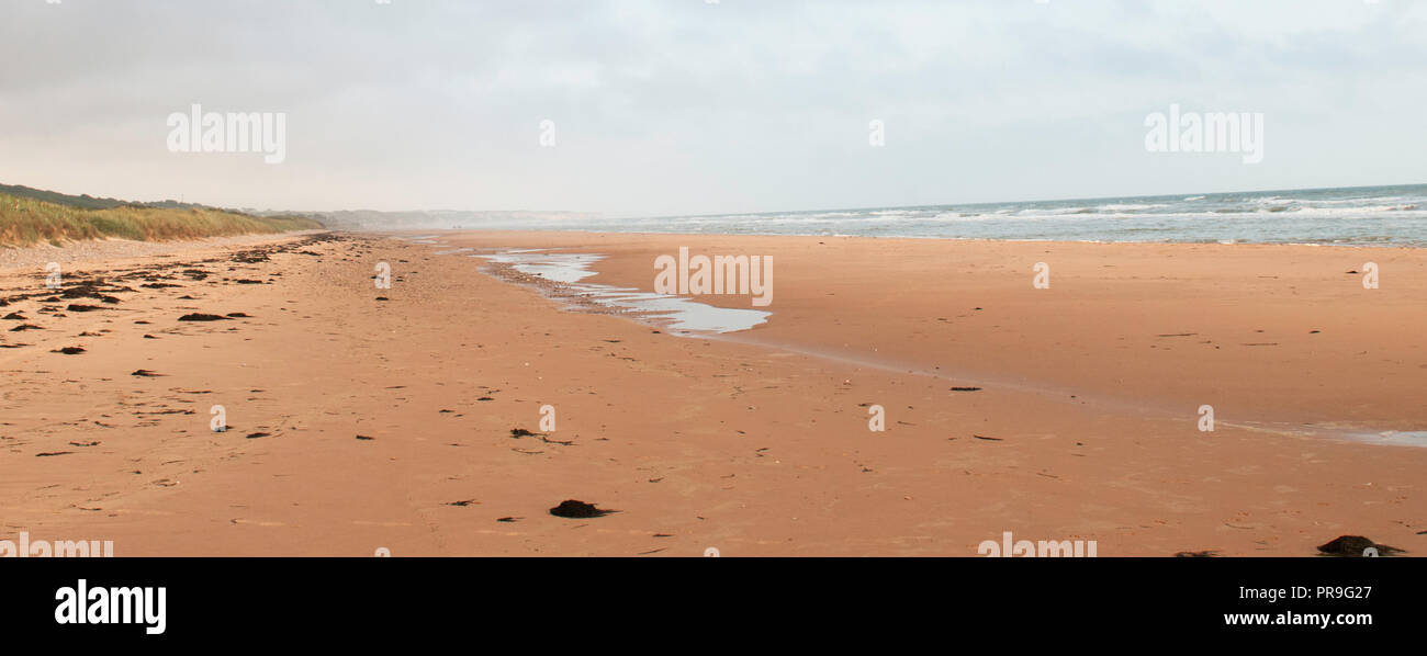 La spiaggia di Omaha, il sito della spiaggia della Normandia, Francia Foto Stock