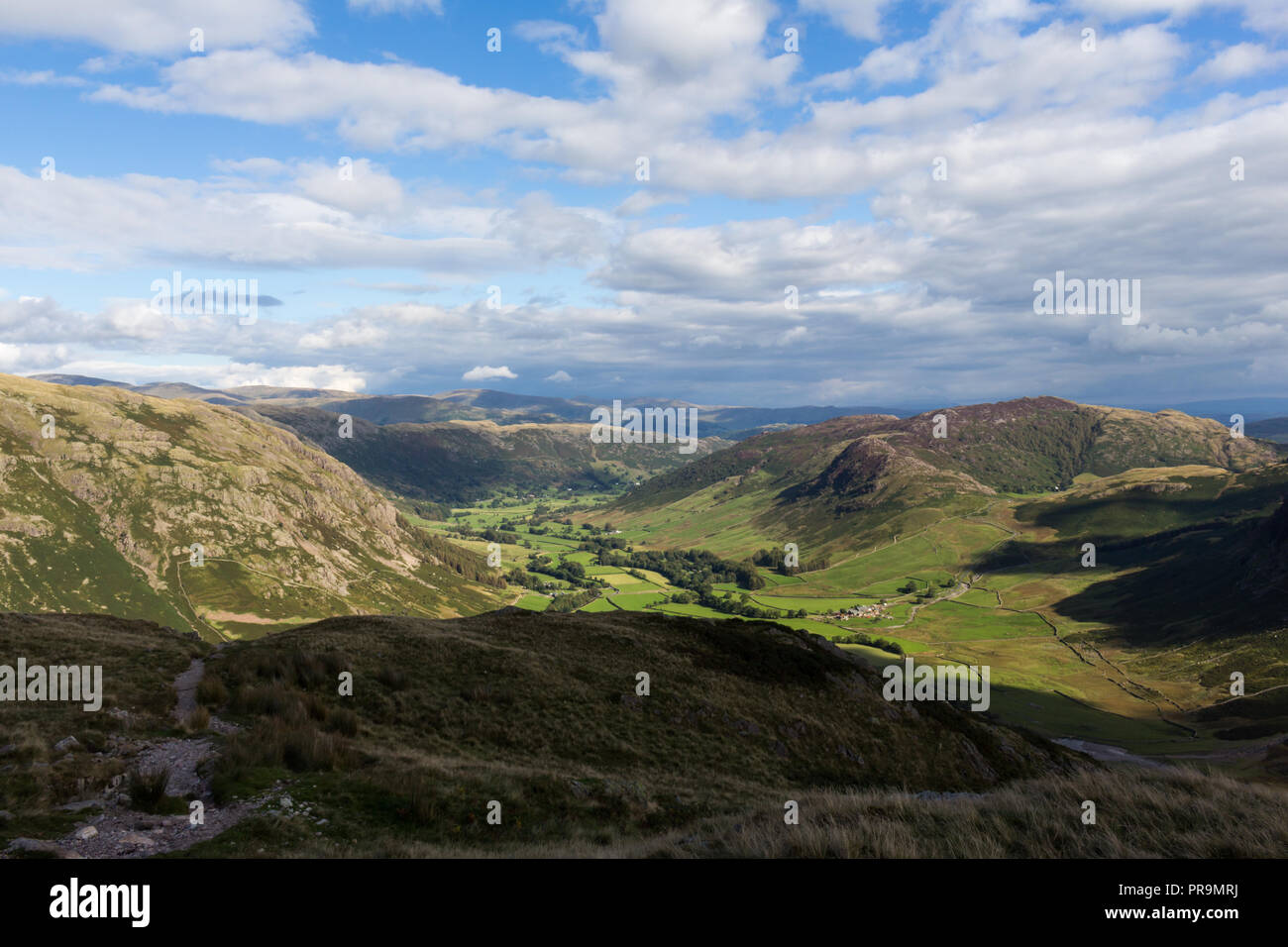 Langdale Valley, Lake District Inghilterra. Foto Stock
