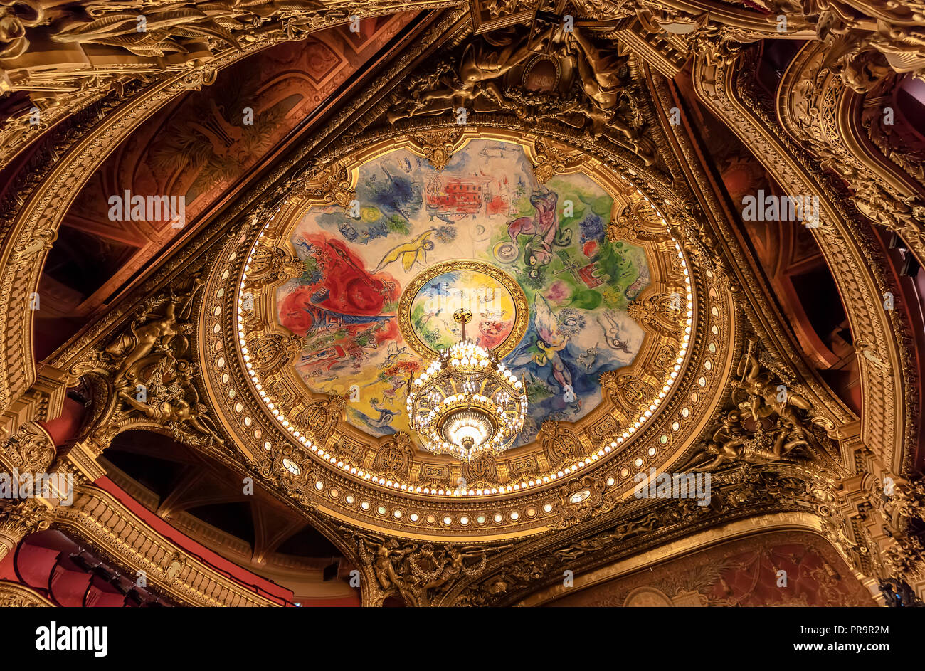 Il Palais Garnier (Opera Garnier) di Parigi, Francia. Esso è stato originariamente chiamato La Salle des Capucines Foto Stock