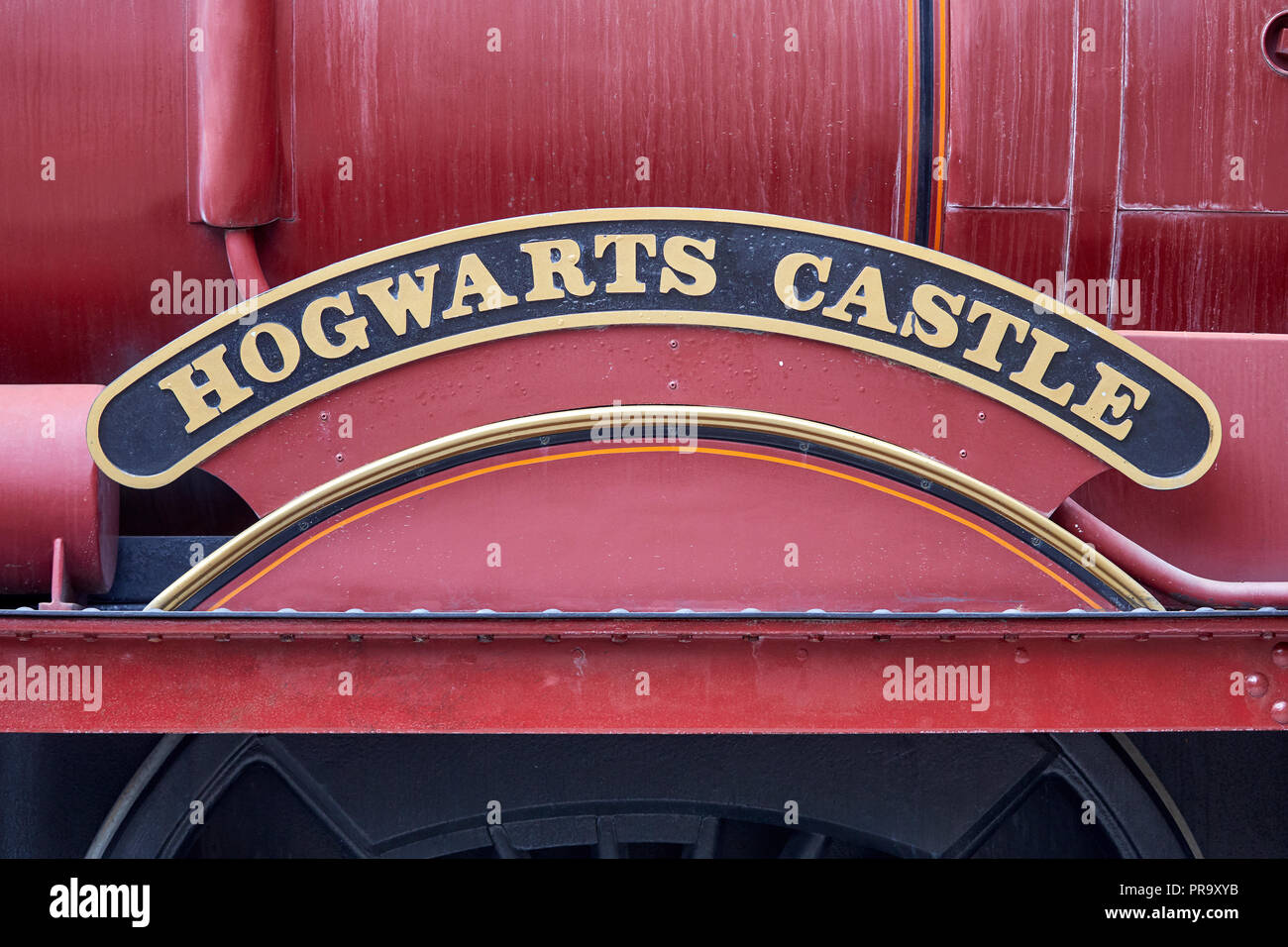 La scuola di Hogwarts Express treno all'interno di Harry Potter World Universal Studios Orlando Florida Foto Stock